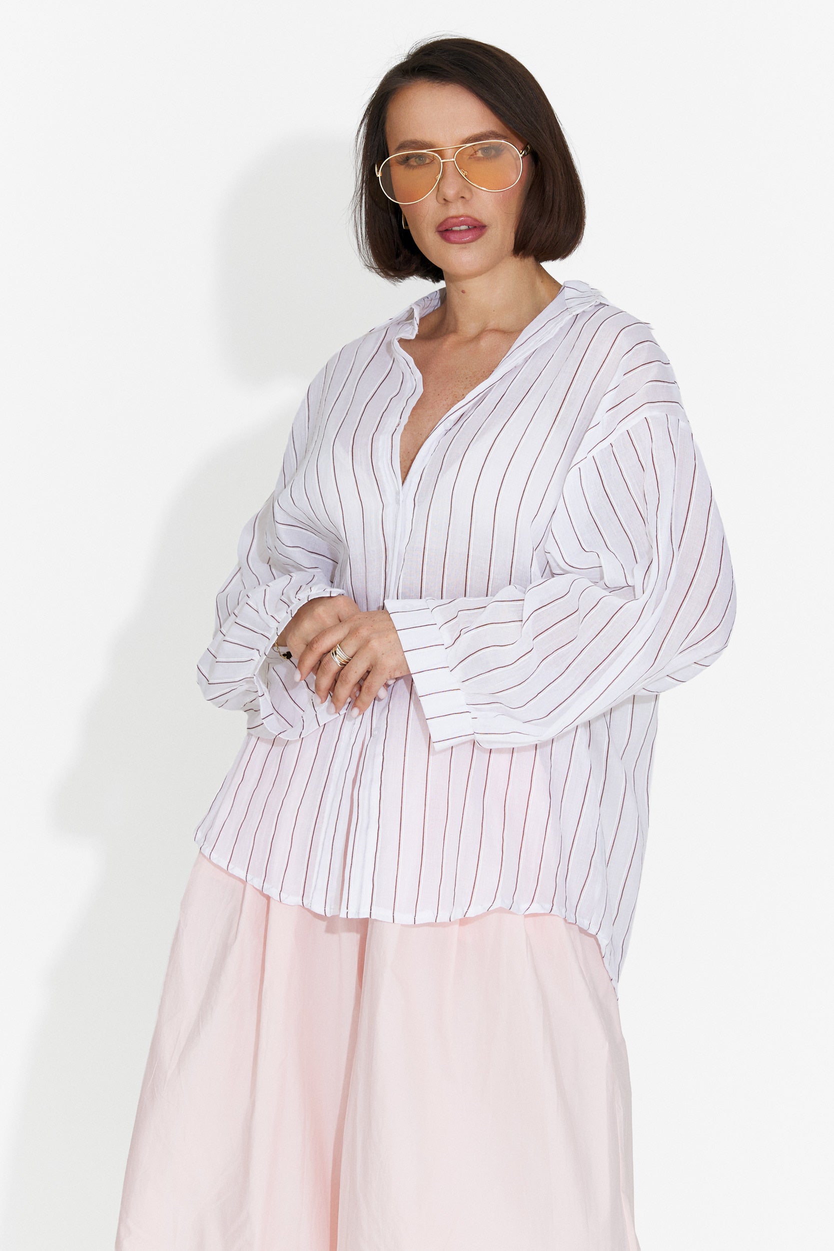 Camasa dama casual alba Fenday Bogas
