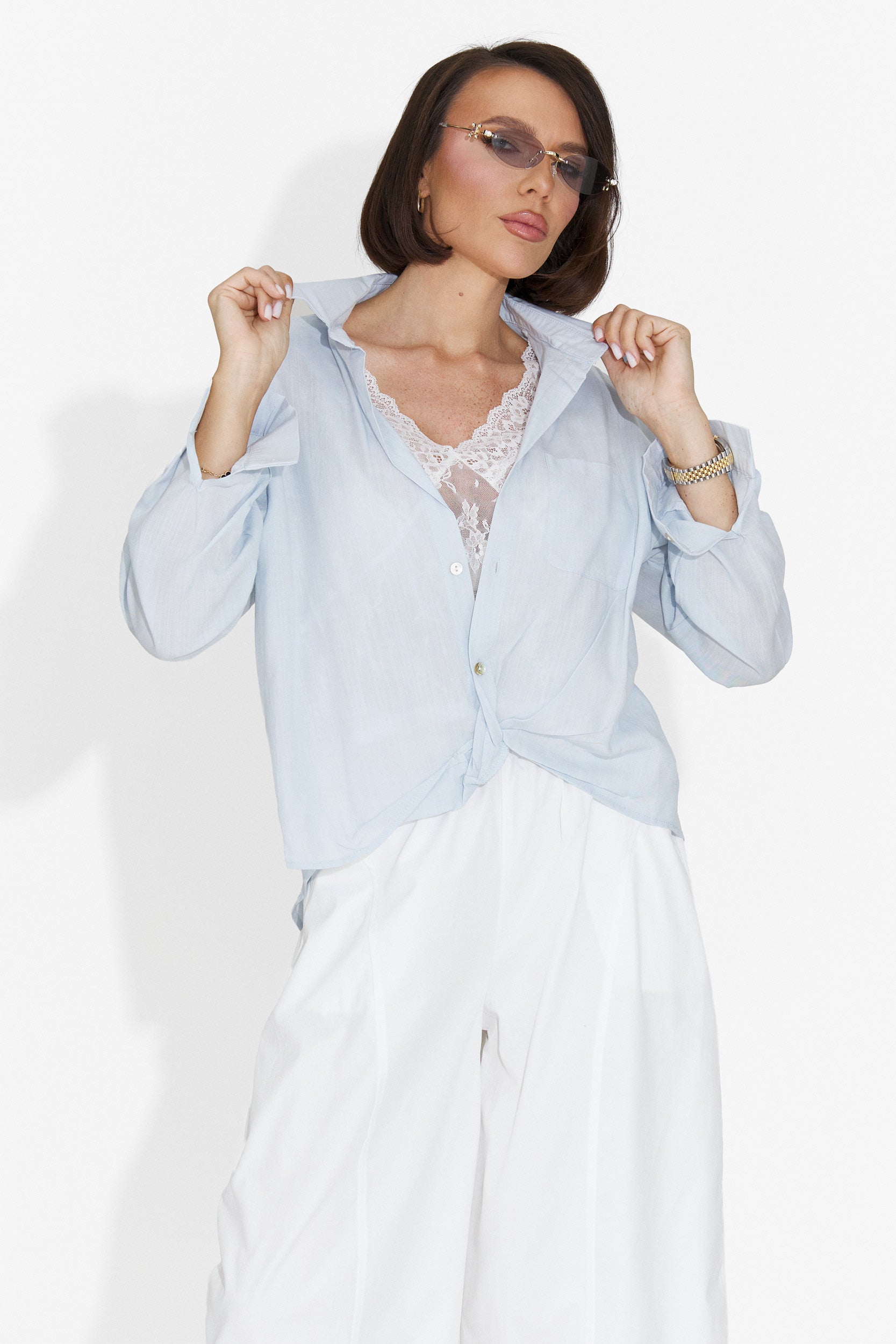 Camasa dama casual bleu Graphi Bogas