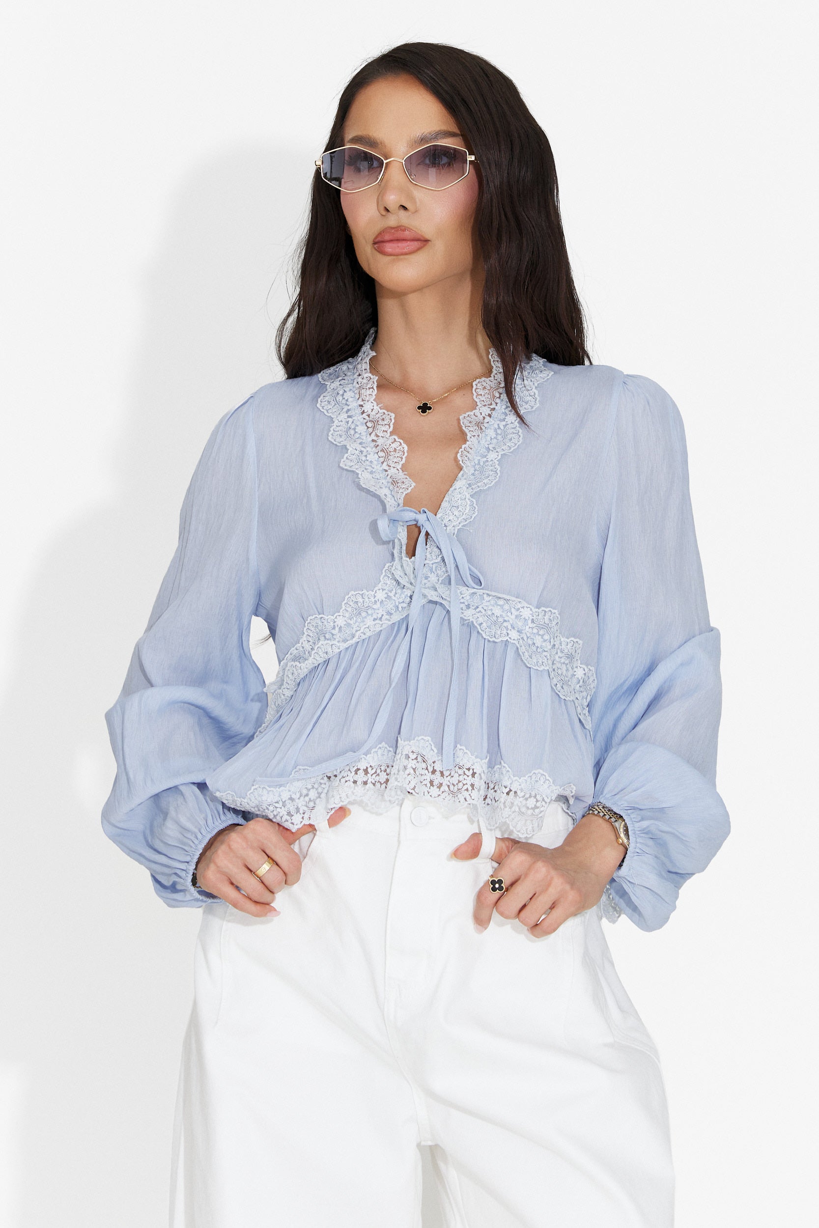 Camasa dama casual bleu Seliona Bogas