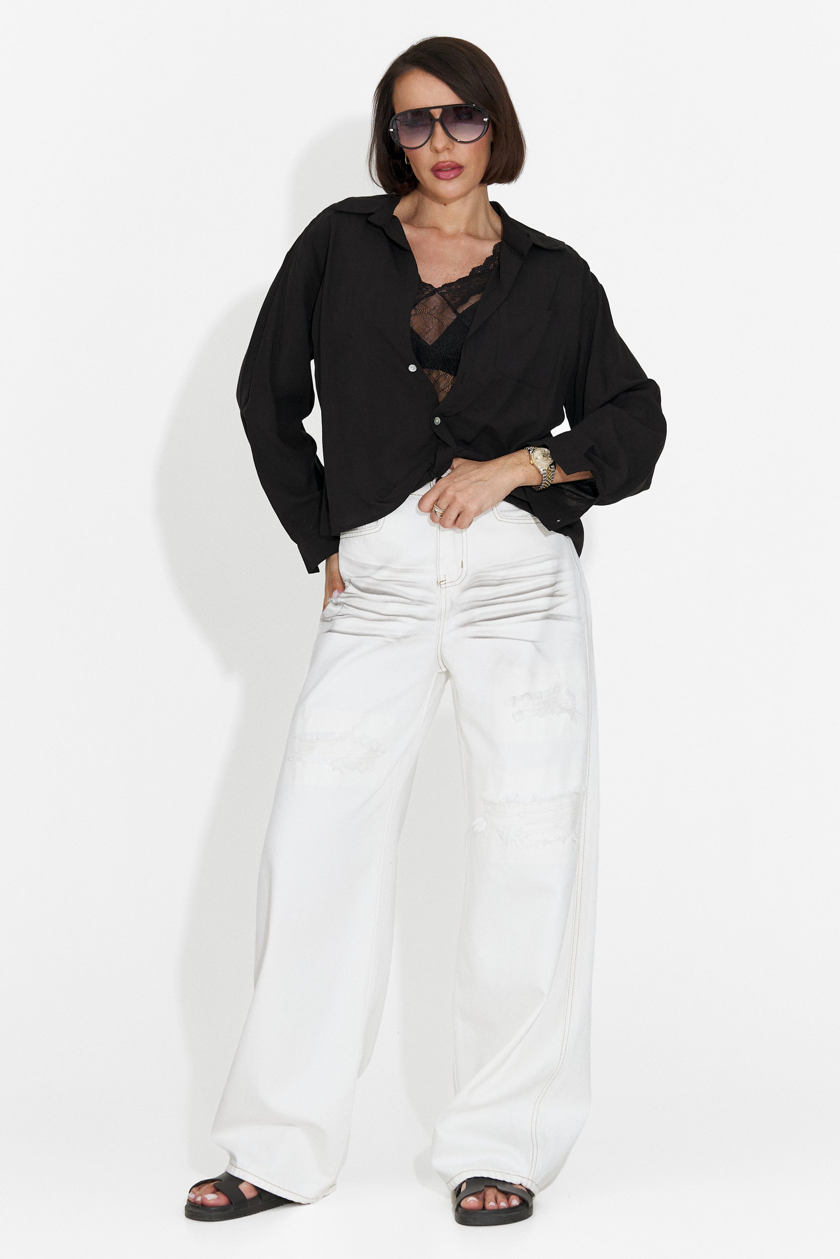 Camasa dama casual neagra Graphi Bogas