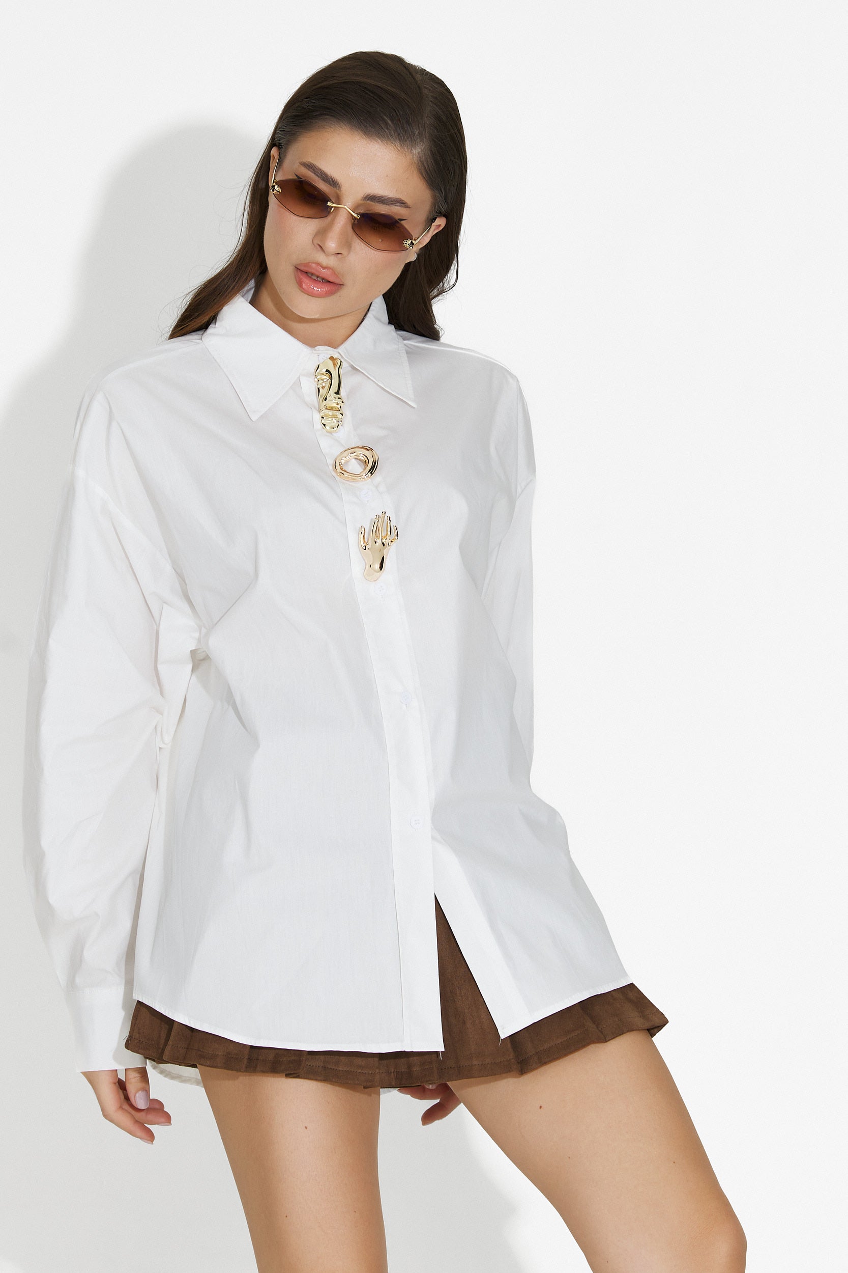 Elegancka Biała Koszula Damska Feyora Bogas