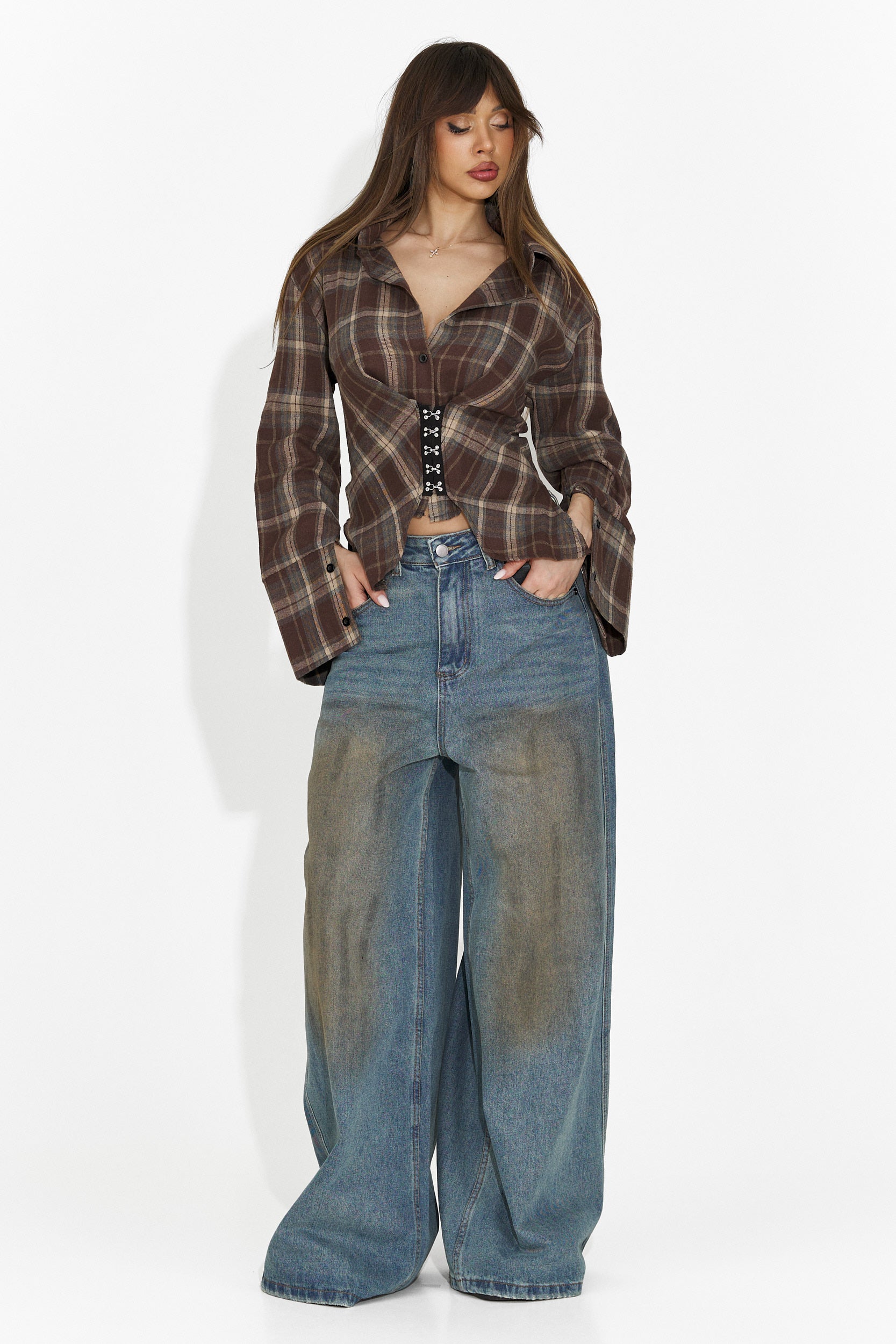 Elegancka Brązowa Koszula Damska Hermione Bogas