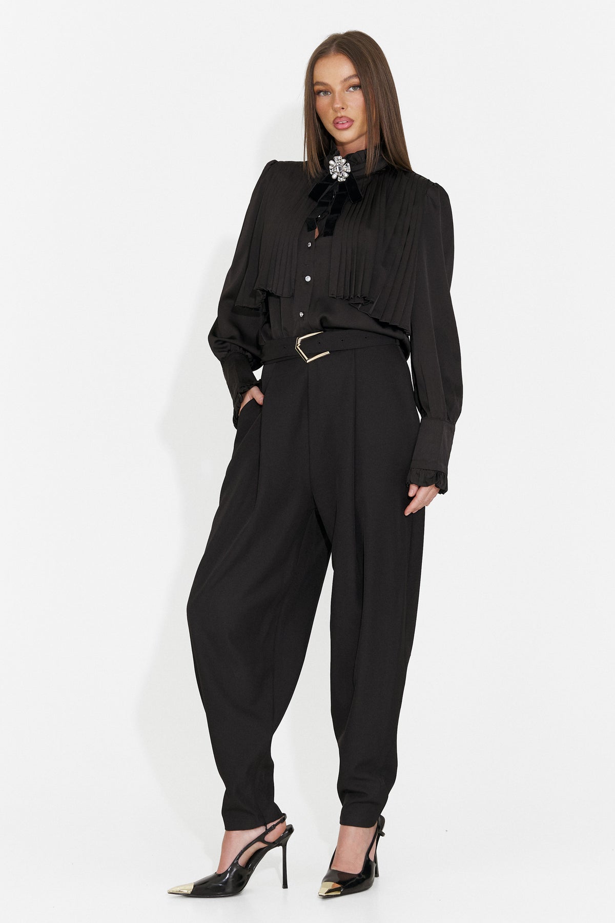 Camasa eleganta neagra Tranetova Bogas