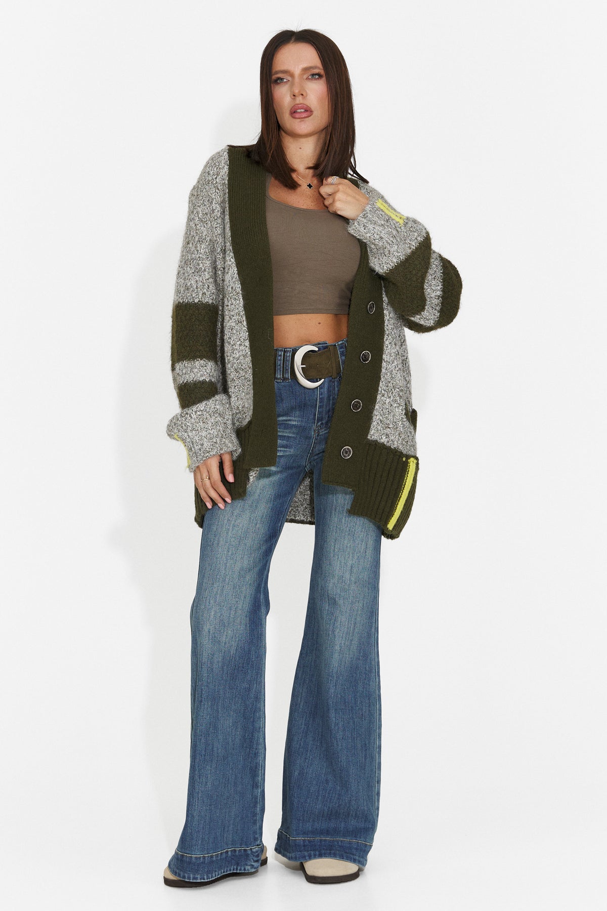 Cardigan casual gri Bloyalia Bogas
