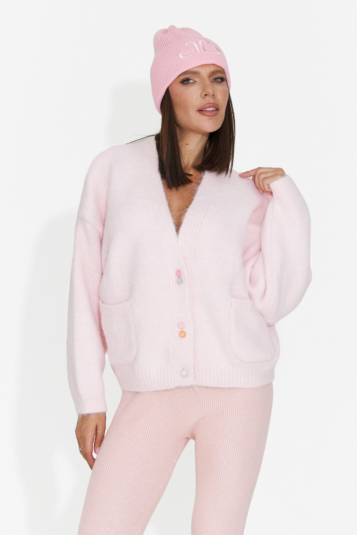 Cardigan casual roz Druveuia Bogas