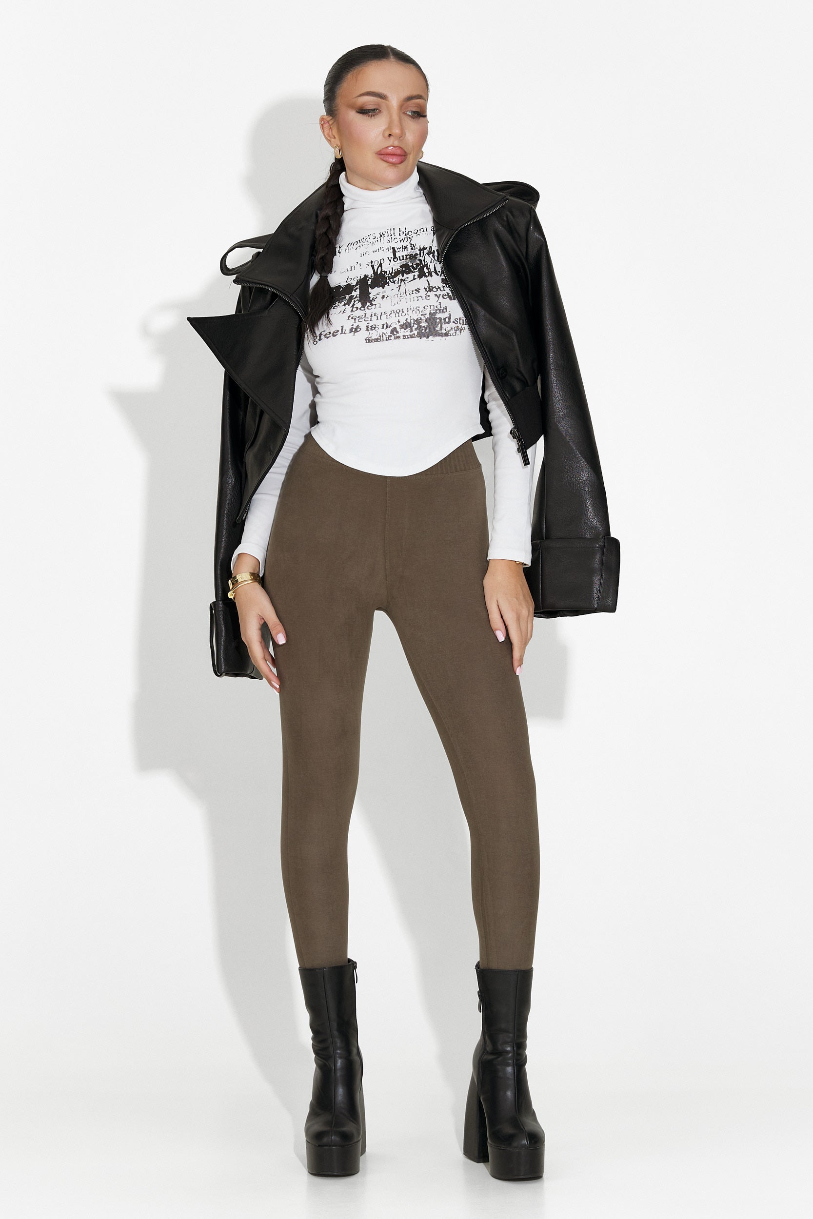 Otalira Bogas Comfortlux Khaki Legginsy dla Kobiet