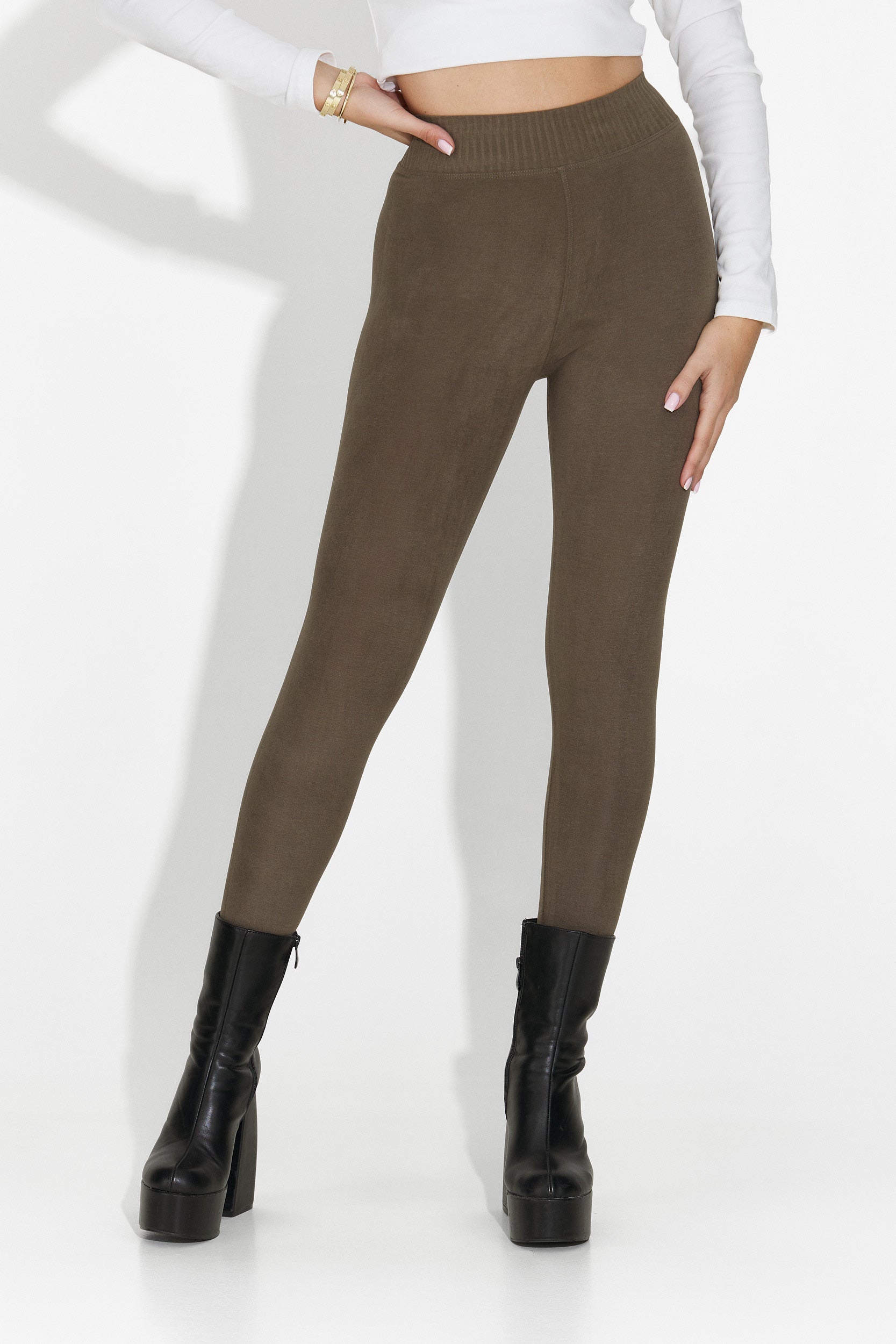 Otalira Bogas Comfortlux Khaki Legginsy dla Kobiet