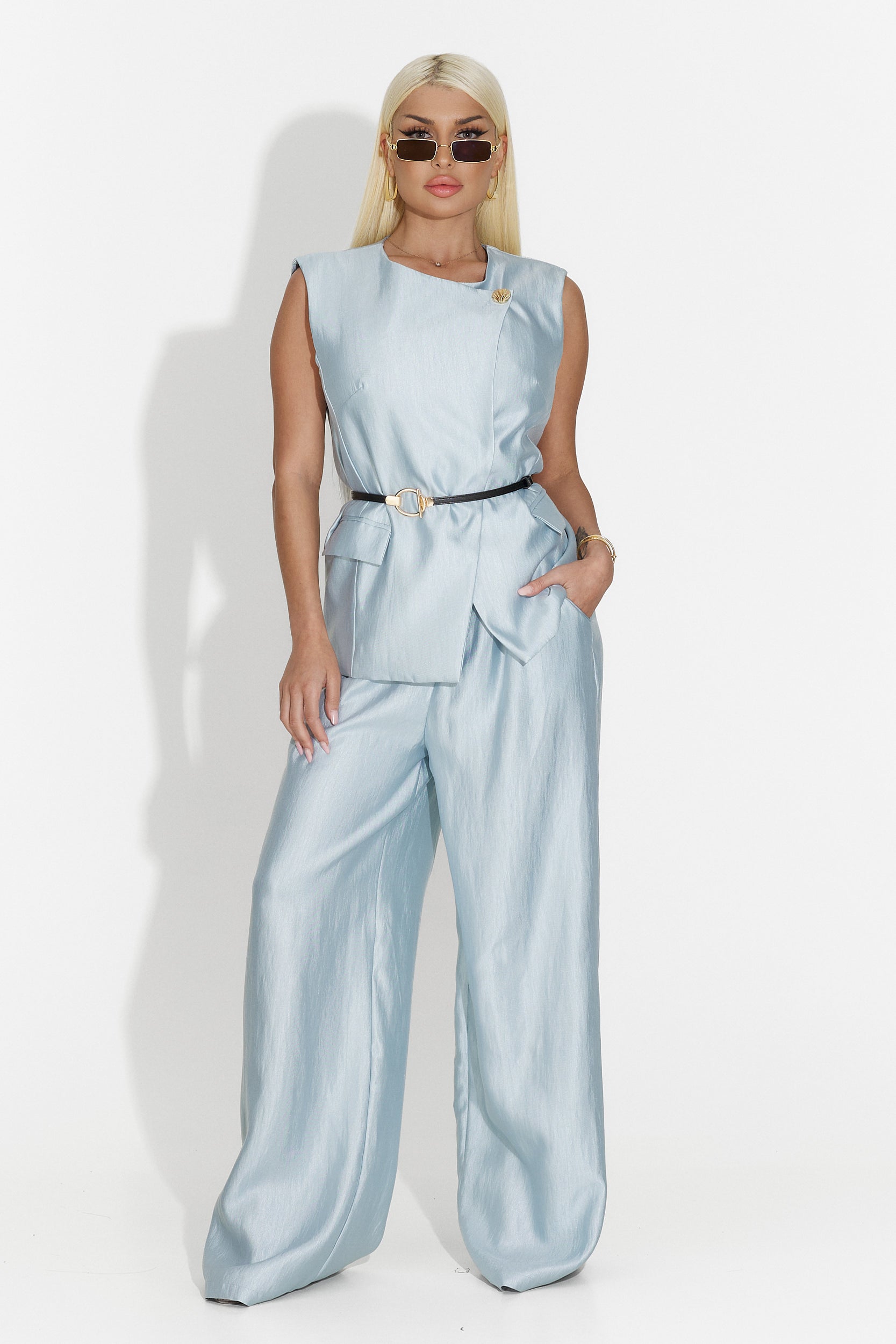 Komplet ze spodniami turkusowy Petunia Bogas