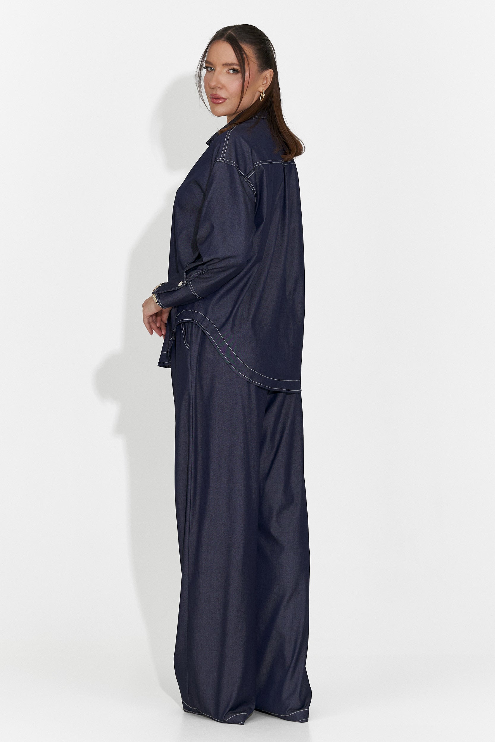 Niebieski codzienny garnitur damski Elisio Bogas