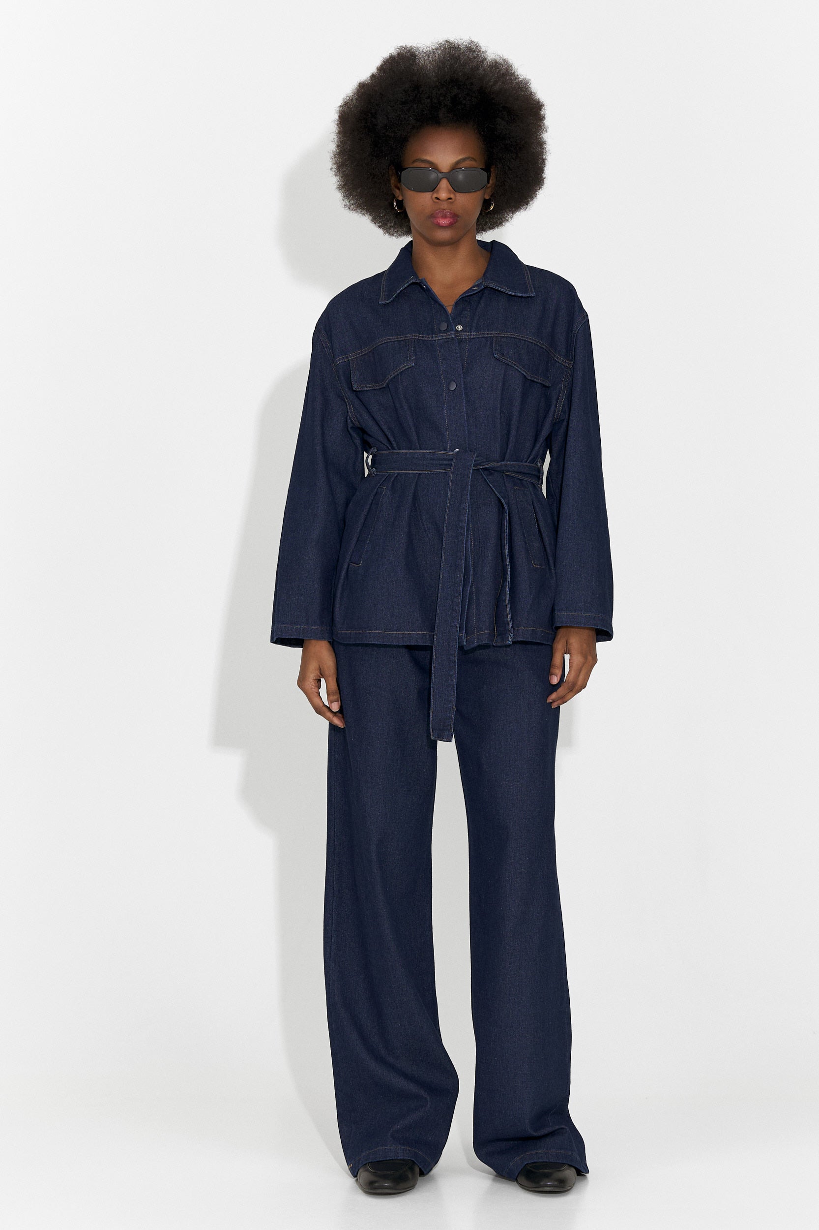 Granatowy, codzienny garnitur dla kobiet Isabele Bogas