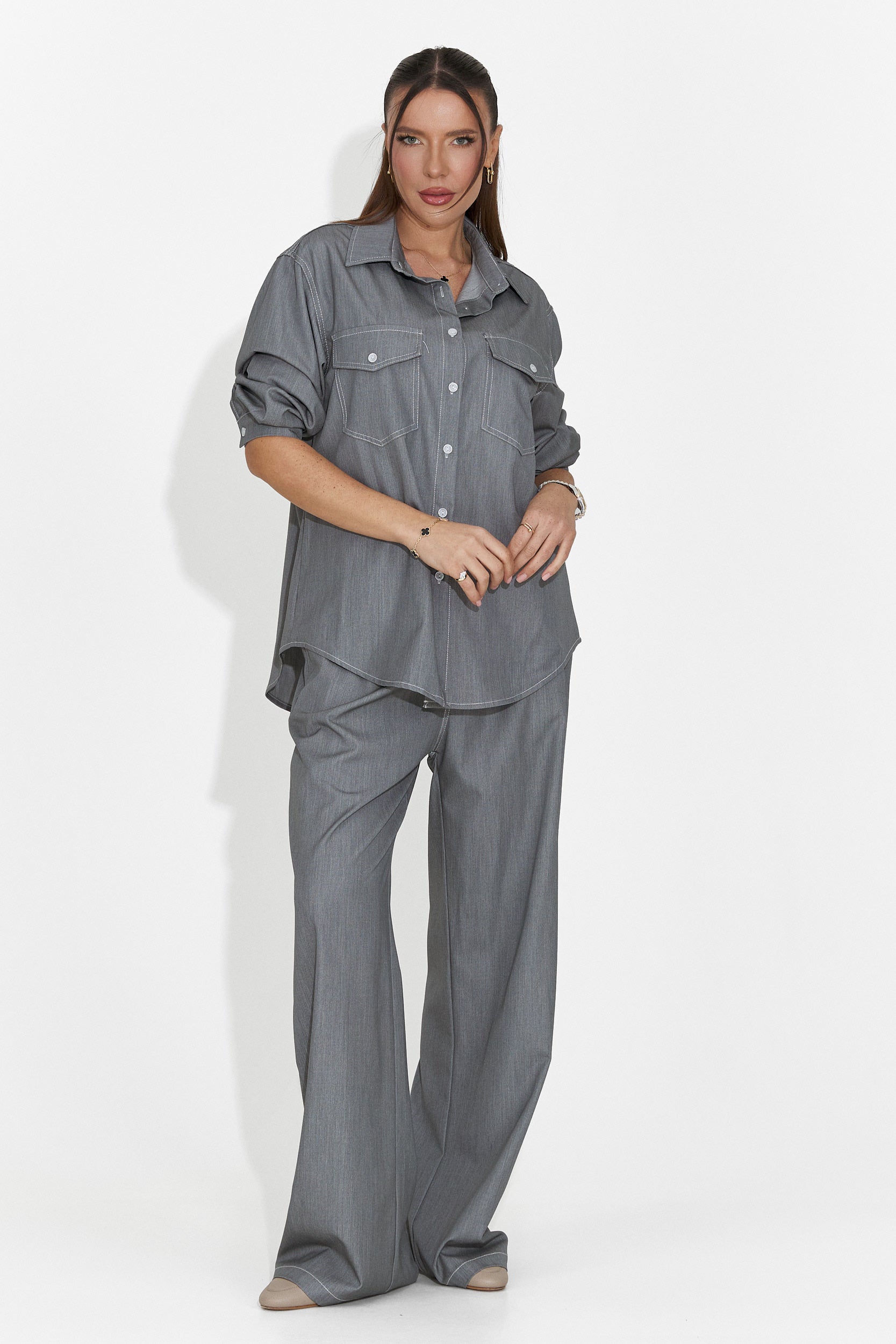 Zunaira Bogas Casualny Szary Garnitur Damski