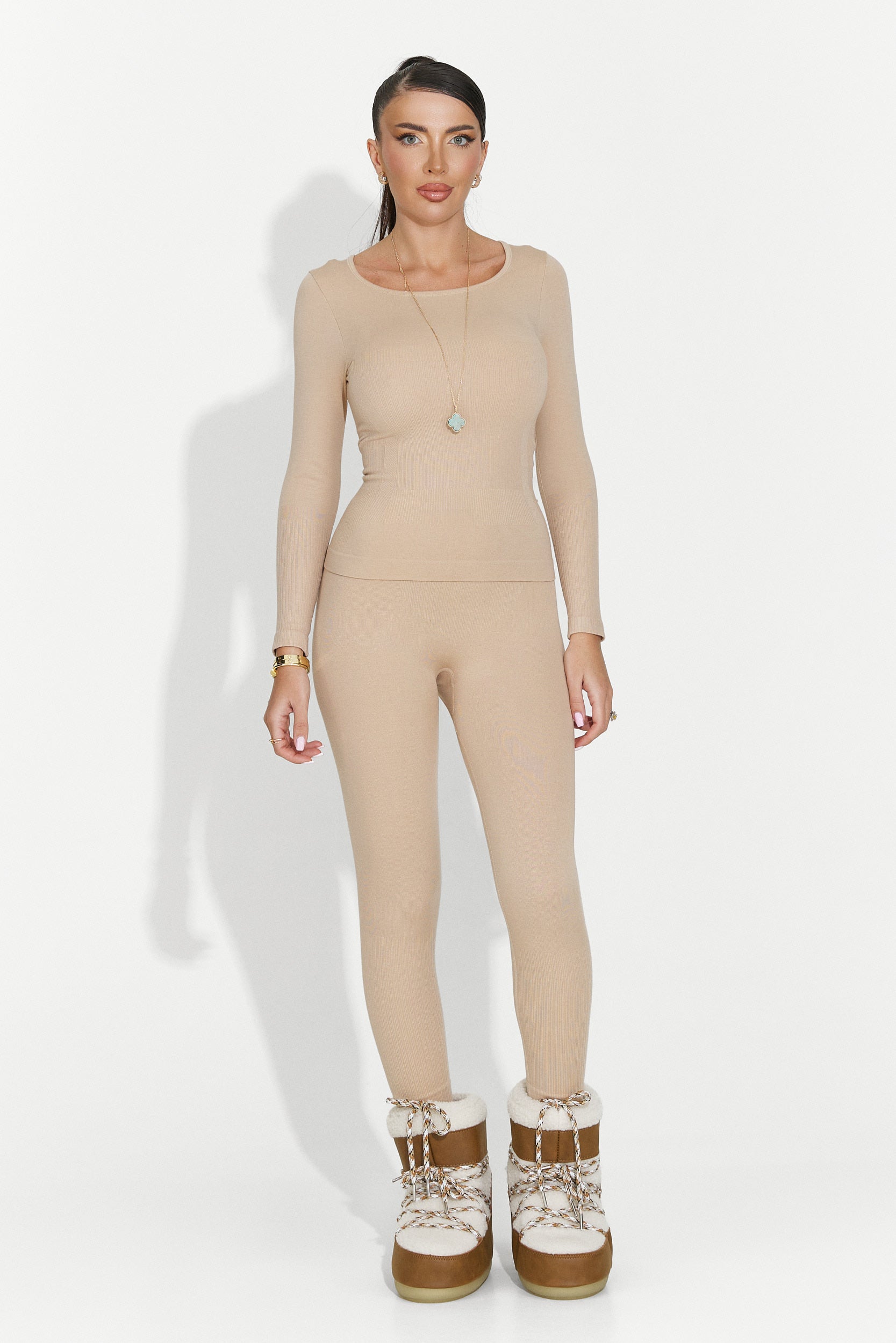 Komplet Bielizny Damskiej Beżowej Dominia Bogas