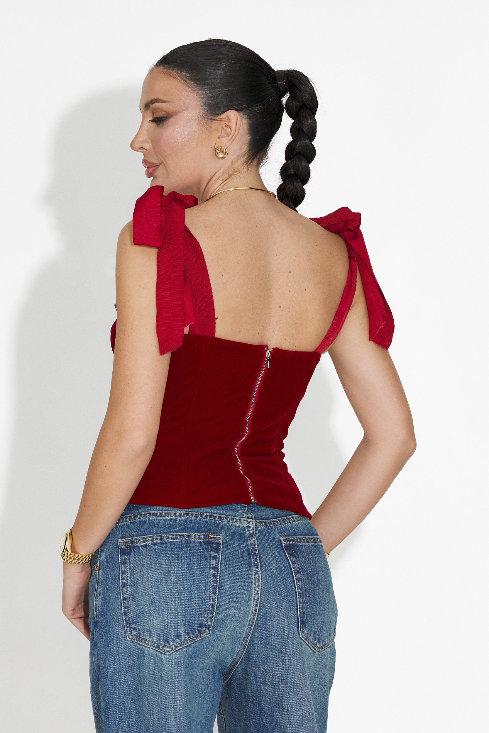 Elegancki Czerwony Gorset dla Kobiet od Dianeli Bogas