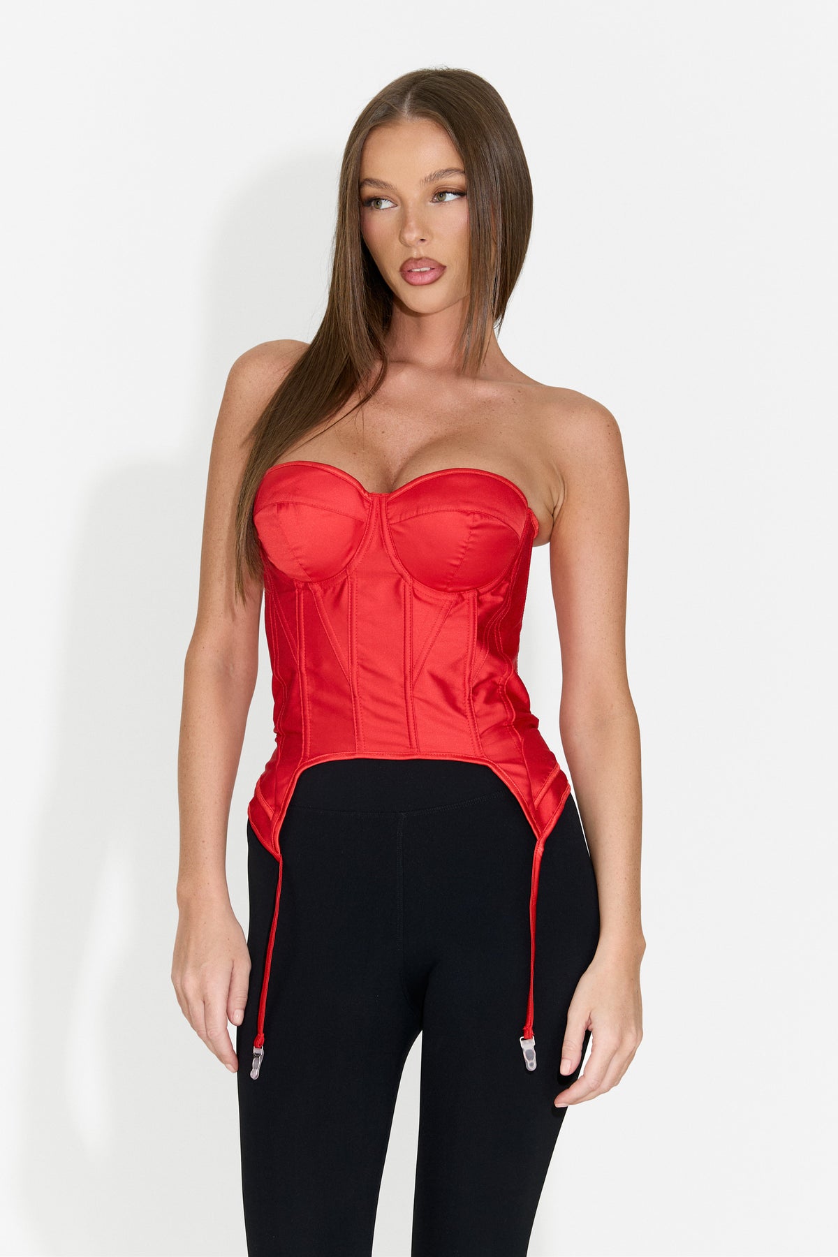 Elegancki damski gorset czerwony Storas Bogas