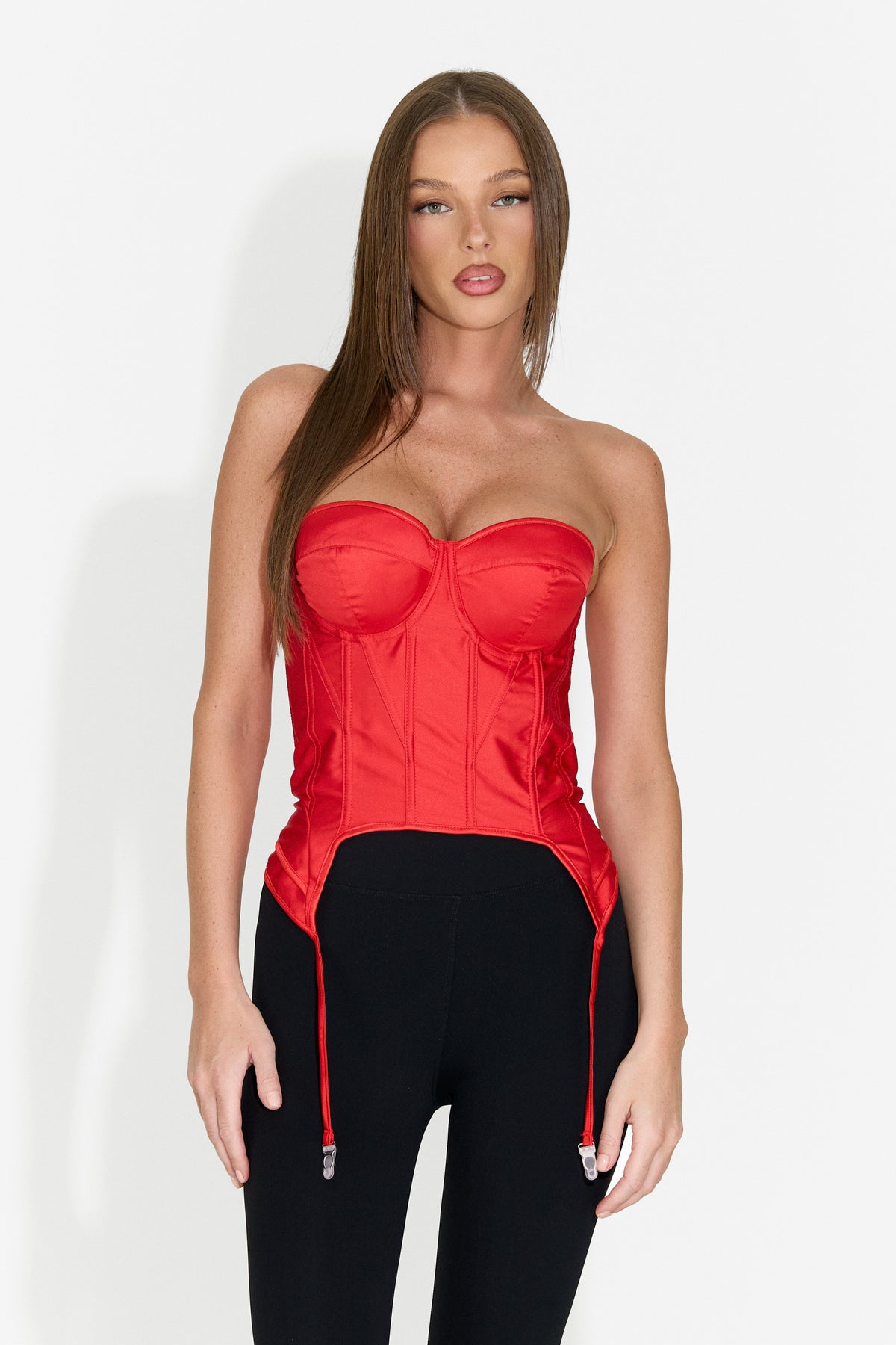 Elegancki damski gorset czerwony Storas Bogas