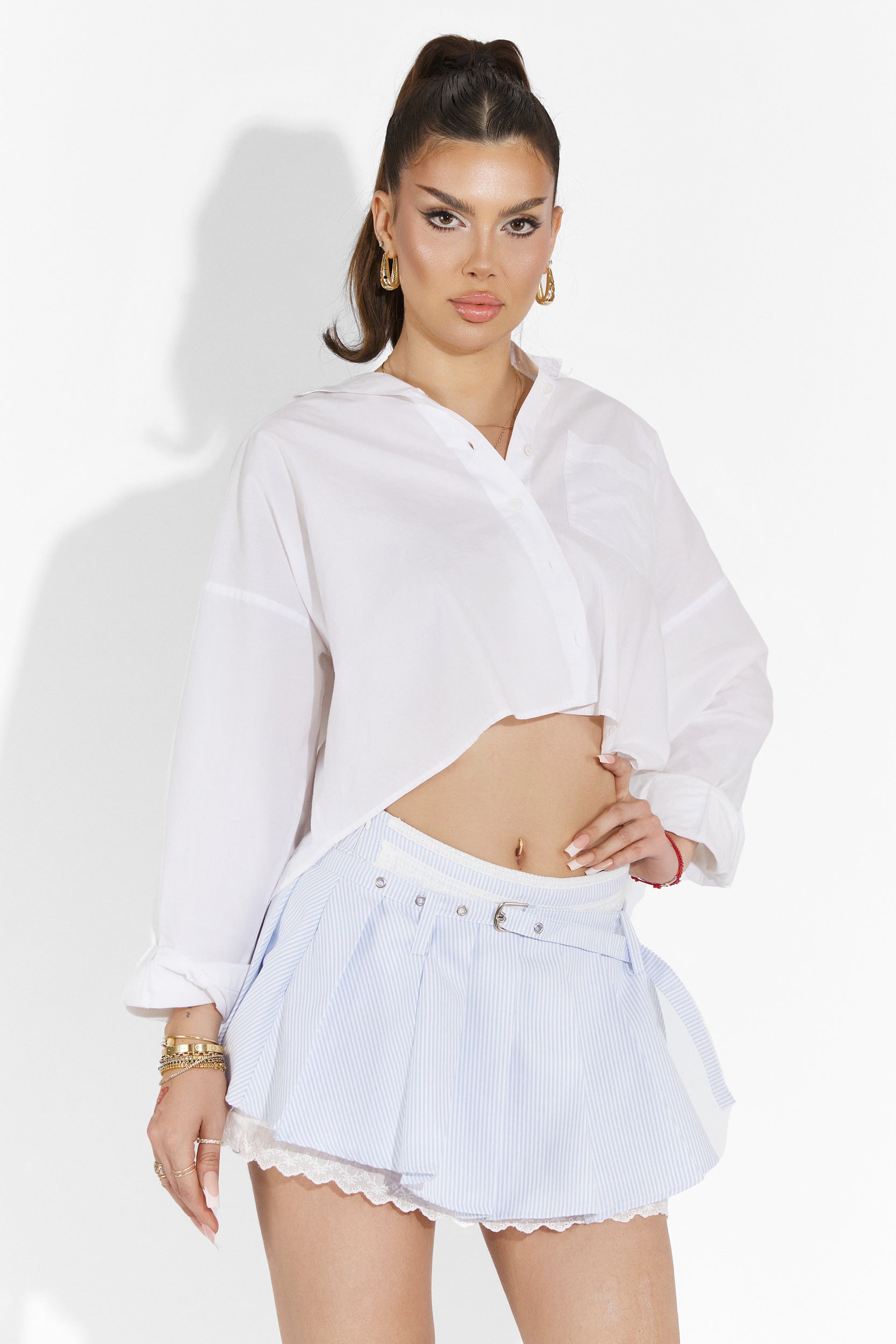 Codzienna niebieska spódnica Boat Bogas dla kobiet