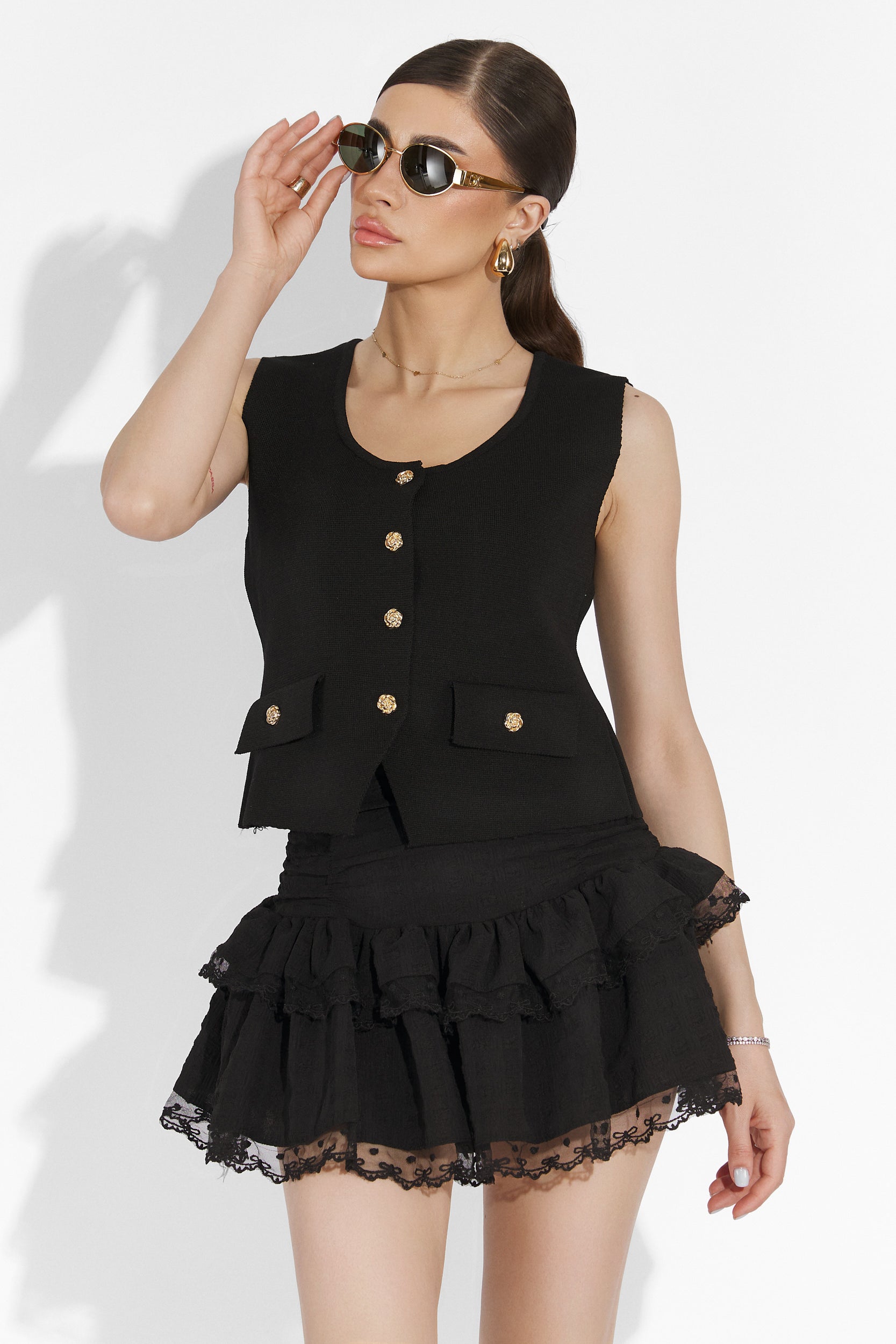 Czarna, codzienna spódnica dla kobiet Alarcon Bogas