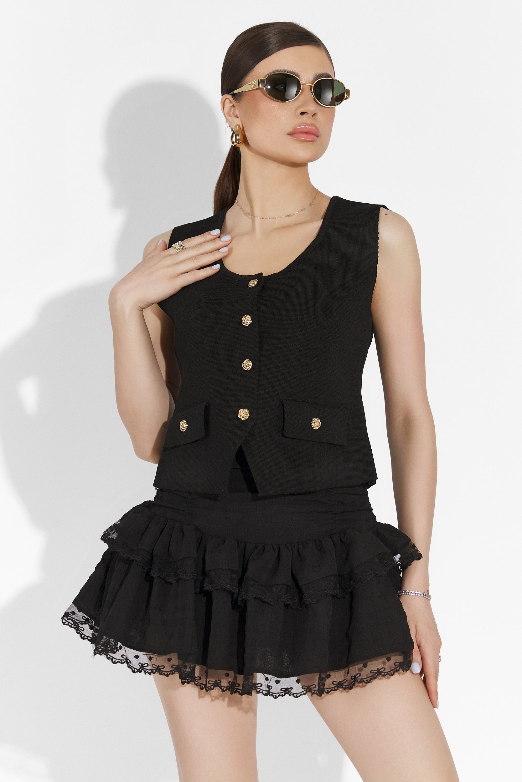 Czarna, codzienna spódnica dla kobiet Alarcon Bogas