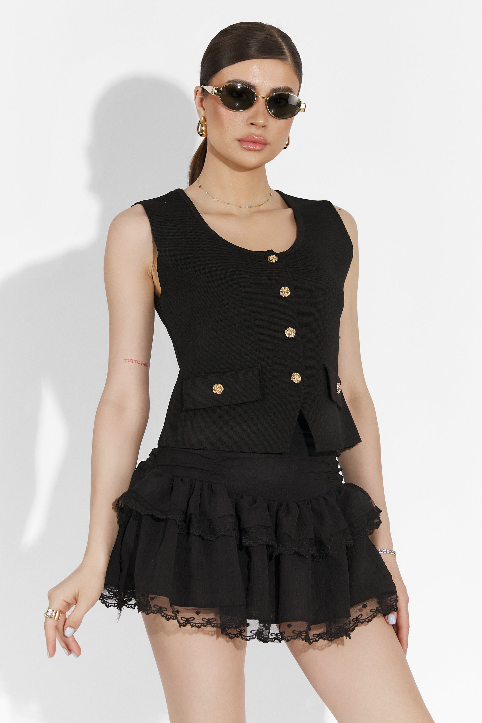 Czarna, codzienna spódnica dla kobiet Alarcon Bogas