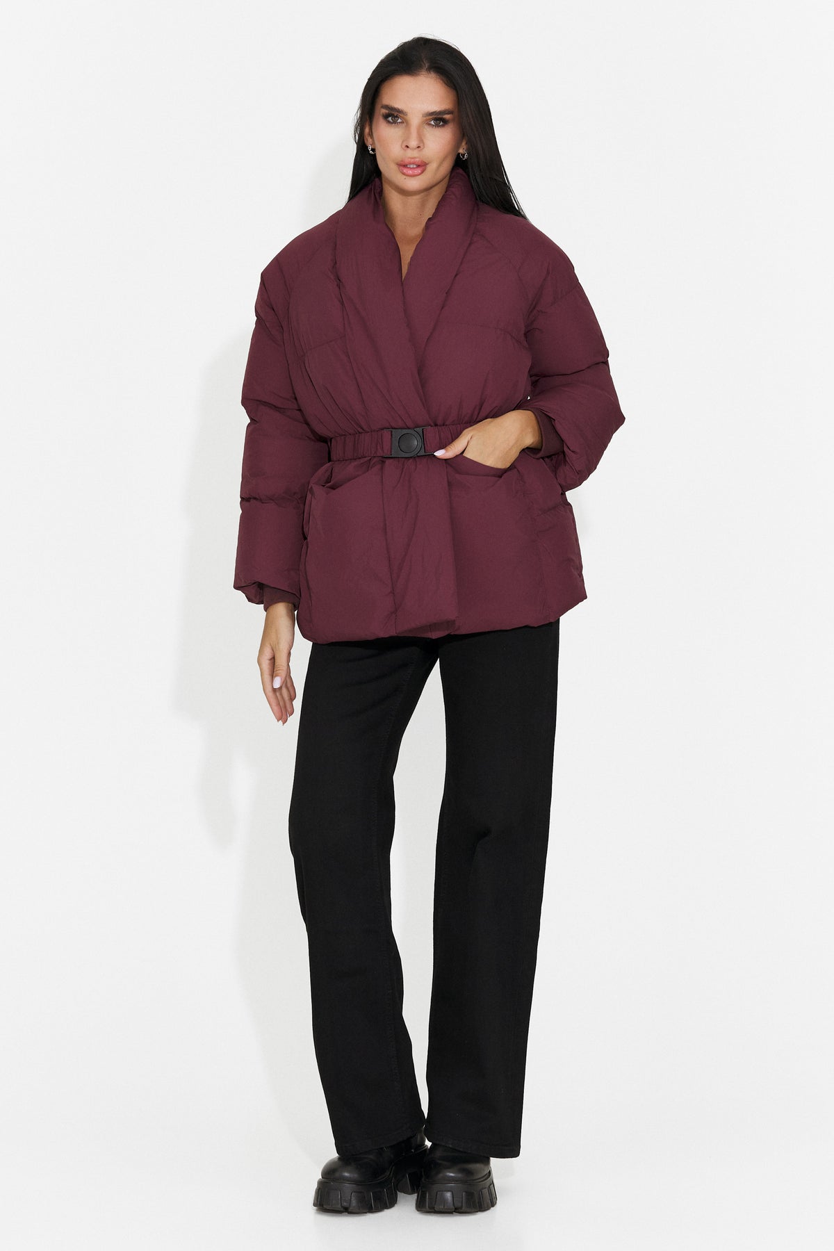 Geaca casual Burgundy Butialia Bogas