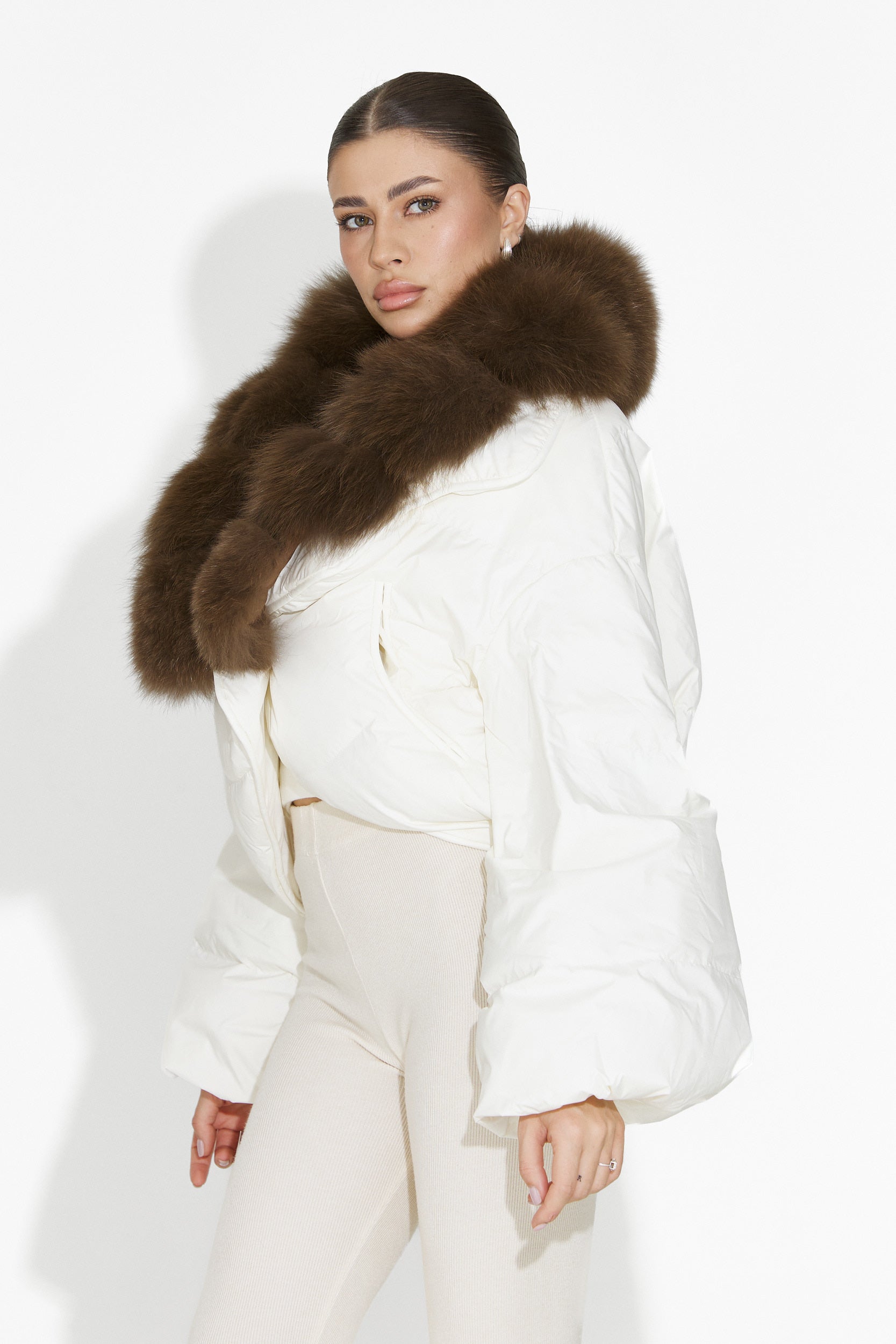 Beżowa Damska Kurtka Selvoria Bogas