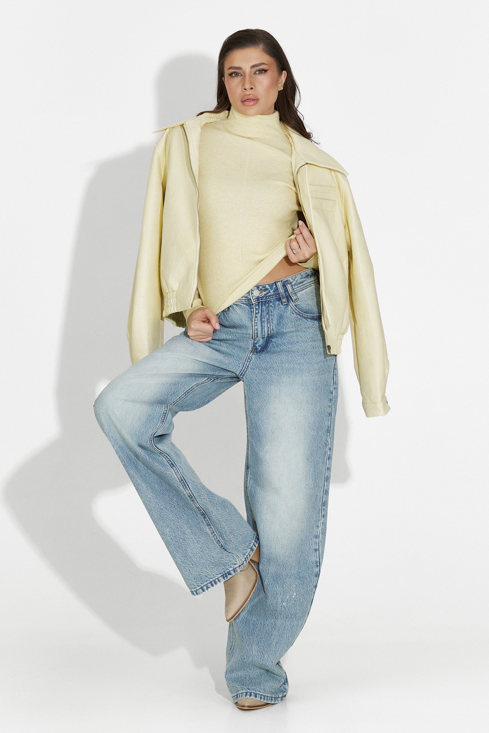 Lionia Bogas Casualowa Żółta Kurtka Damska