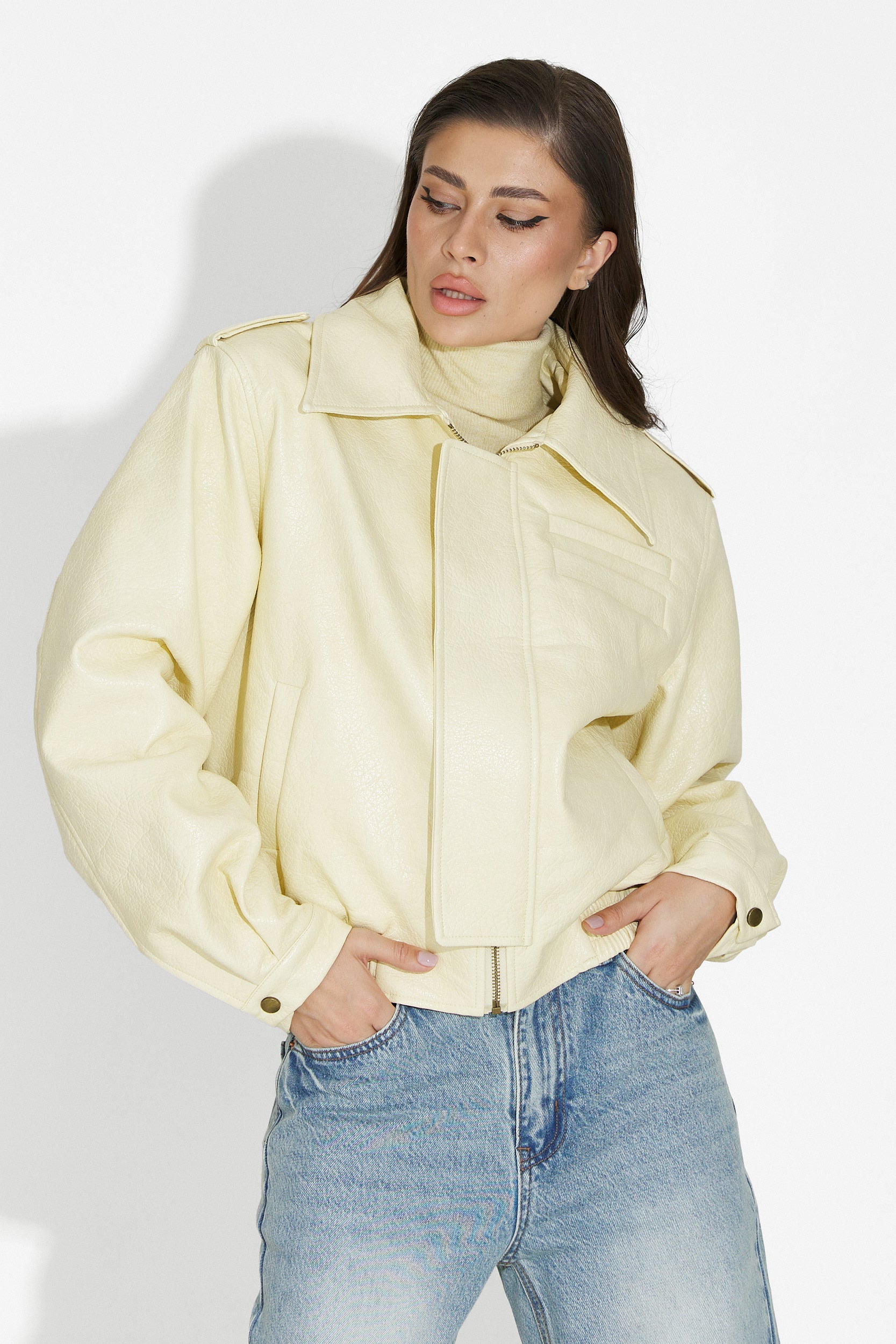 Lionia Bogas Casualowa Żółta Kurtka Damska