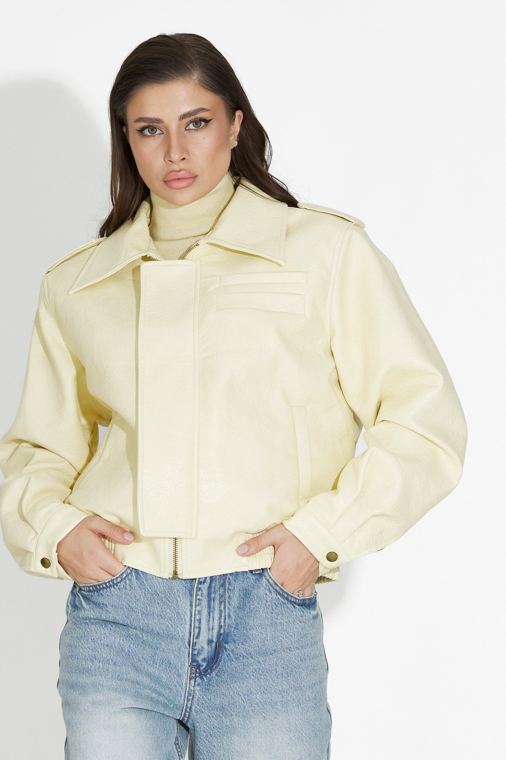 Lionia Bogas Casualowa Żółta Kurtka Damska