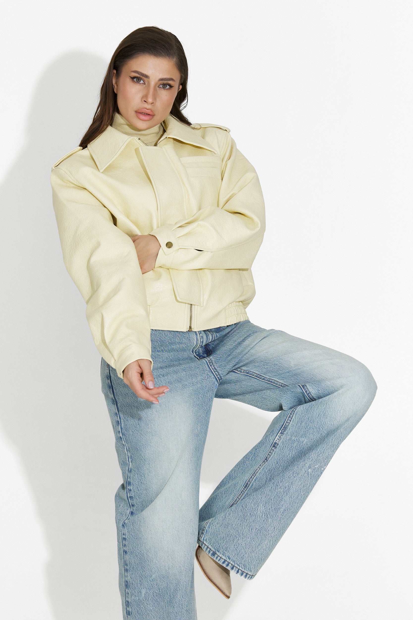 Lionia Bogas Casualowa Żółta Kurtka Damska