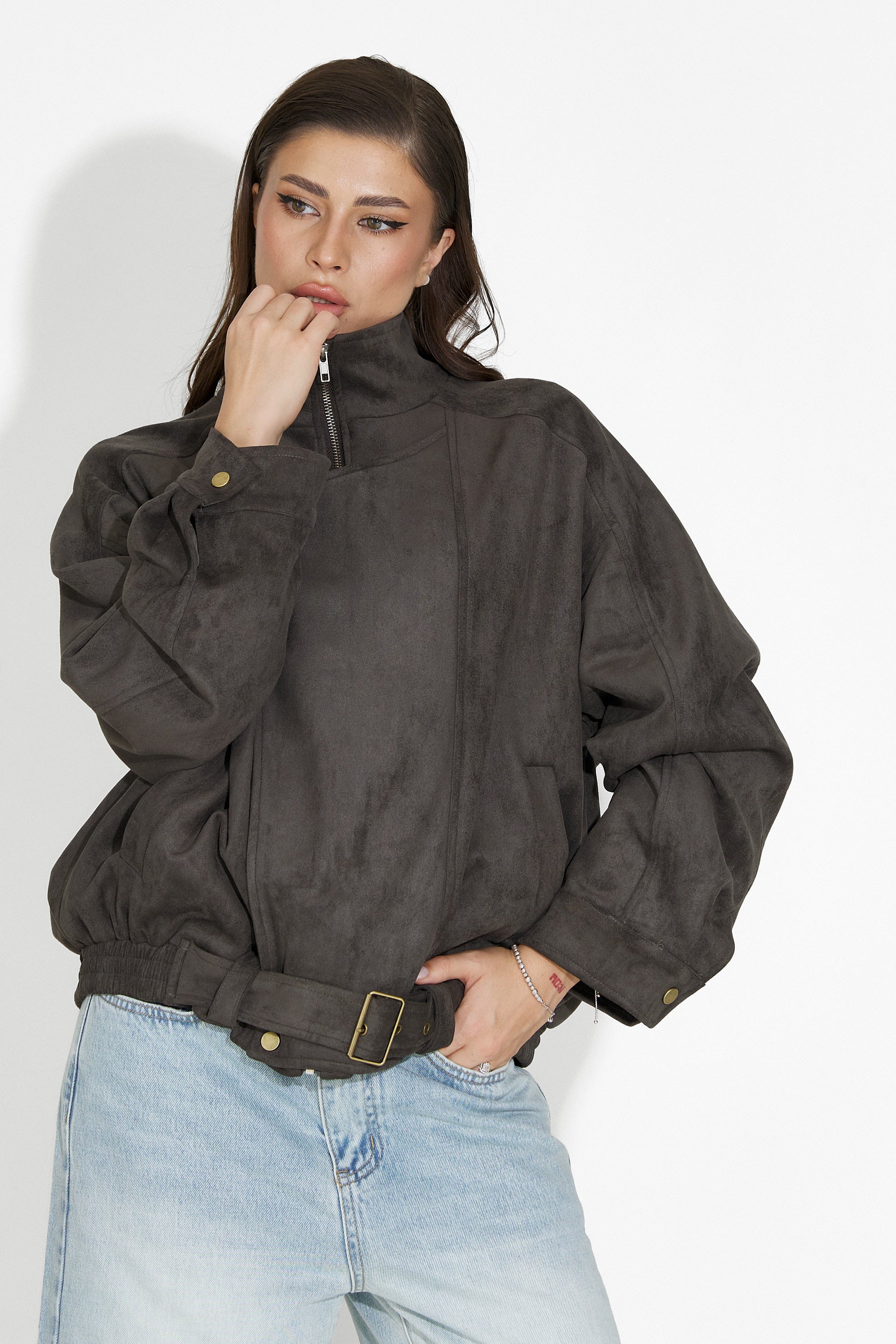 Casualowa Szara Kurtka Damska Ismoria Bogas