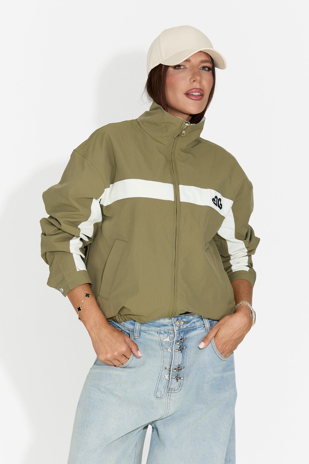 Damska kurtka casualowa khaki Zoerina Bogas