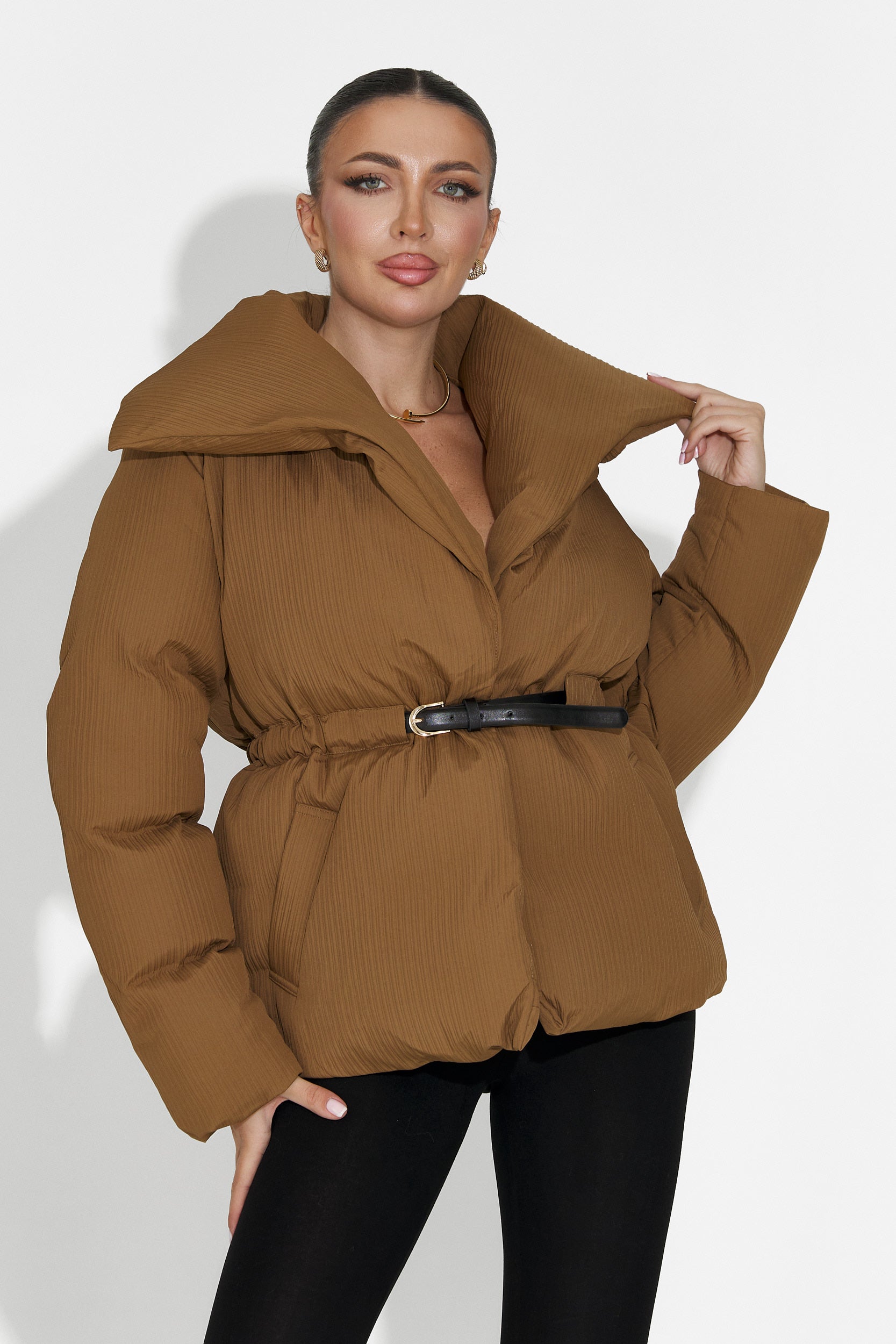 Eonica Bogas Casualna Brązowa Kurtka Damska