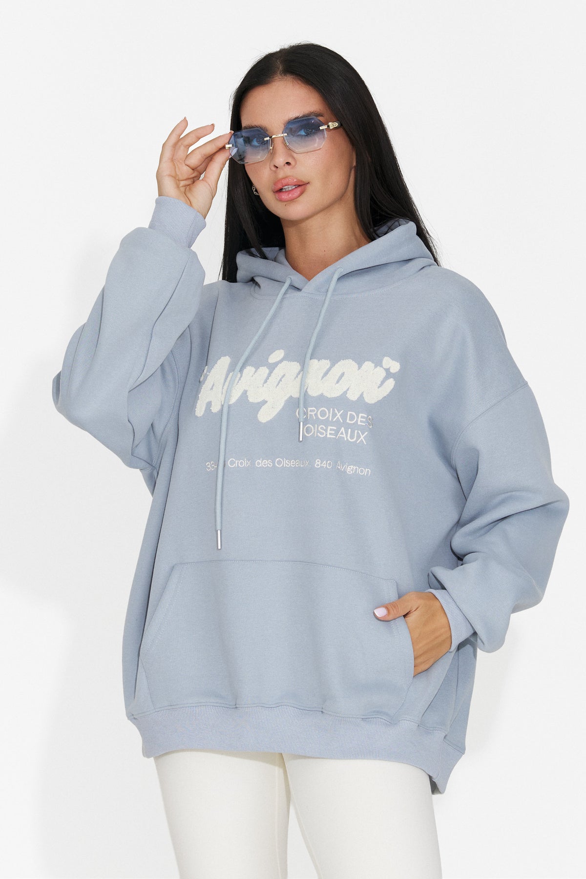 Hanorac casual bleu Valotdiva Bogas