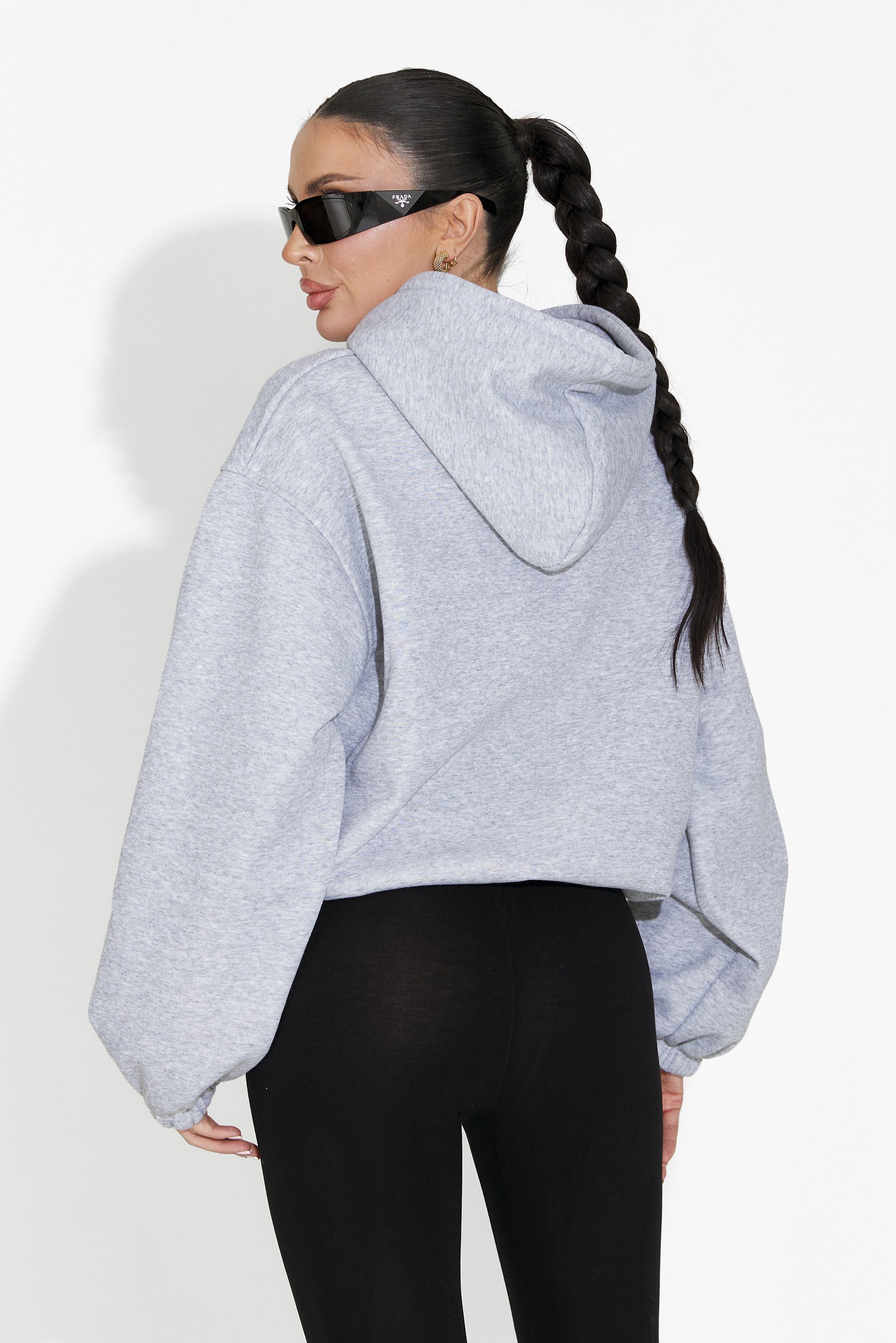Rinalis Bogas Damska Szara Bluza z Kapturem w Stylu Casual