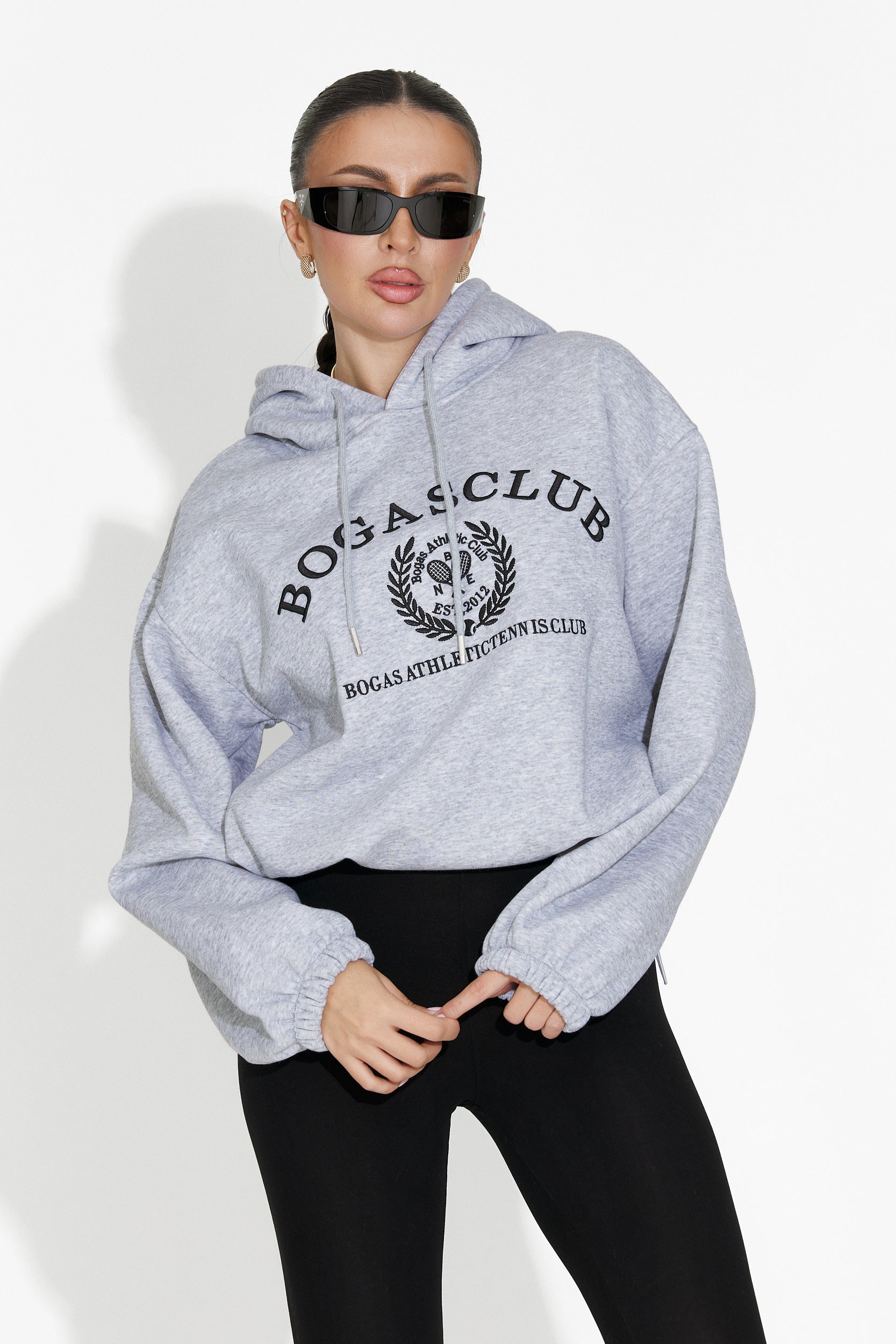 Rinalis Bogas Damska Szara Bluza z Kapturem w Stylu Casual