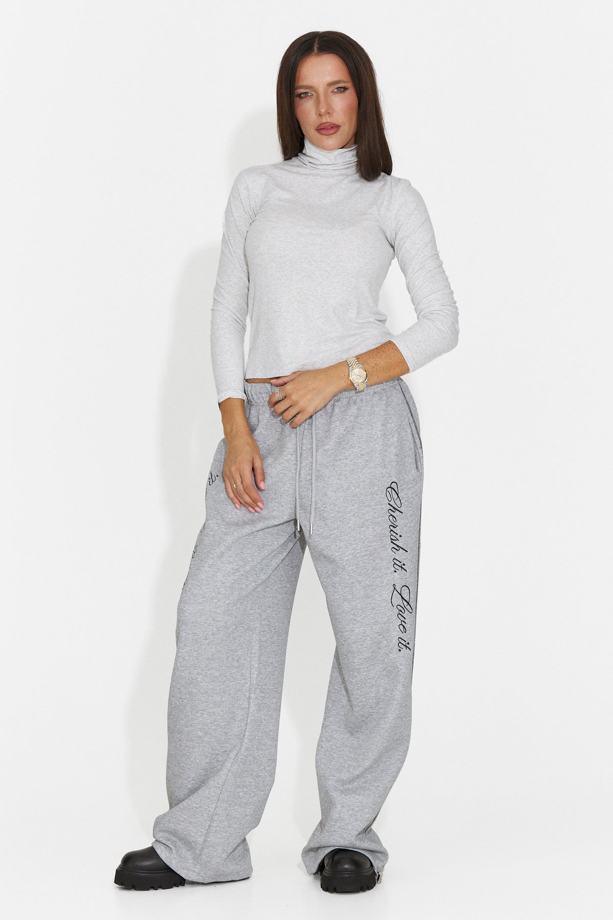 Helanca casual gri Grunliza Bogas