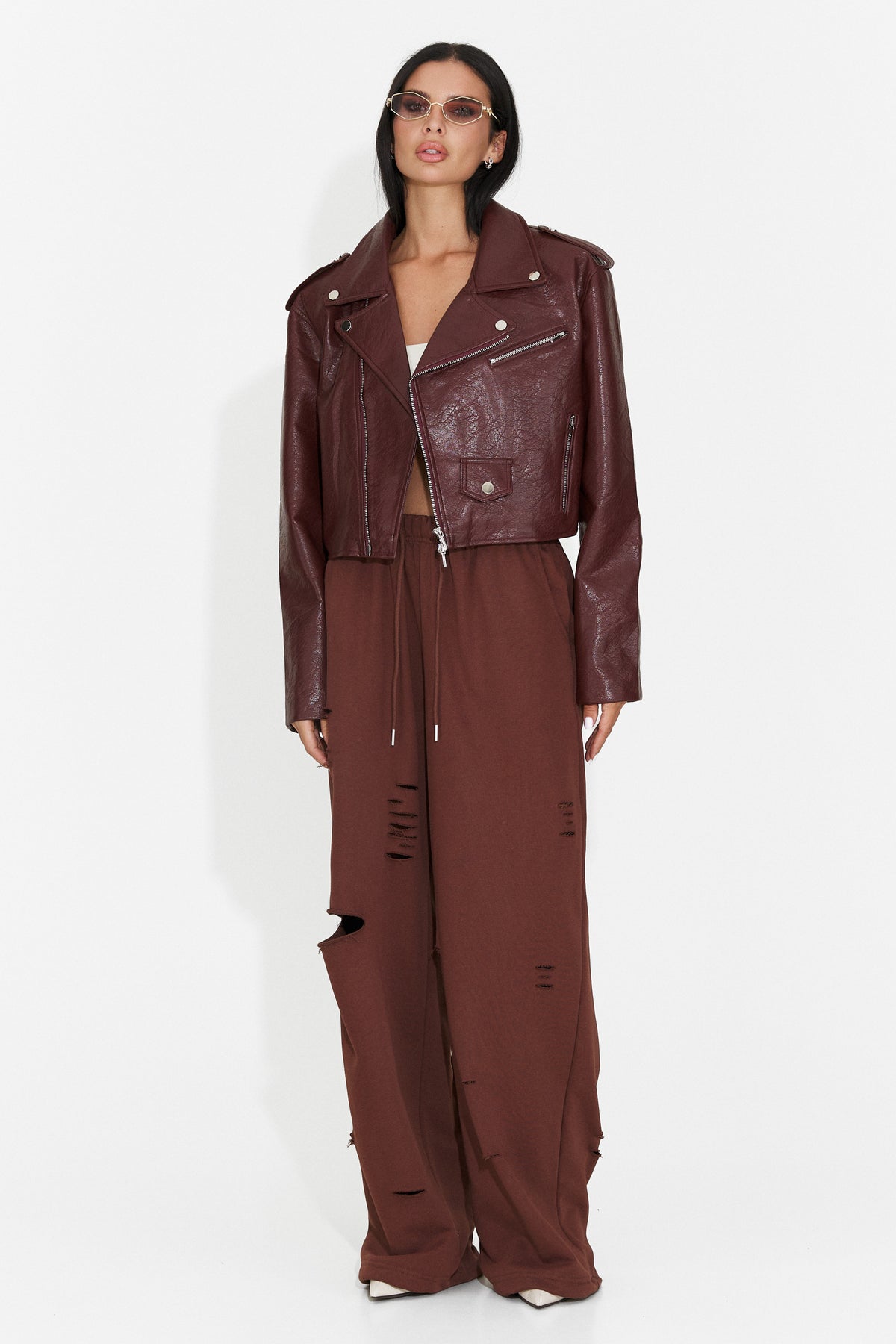 Jacheta casual Burgundy Glimyra Bogas