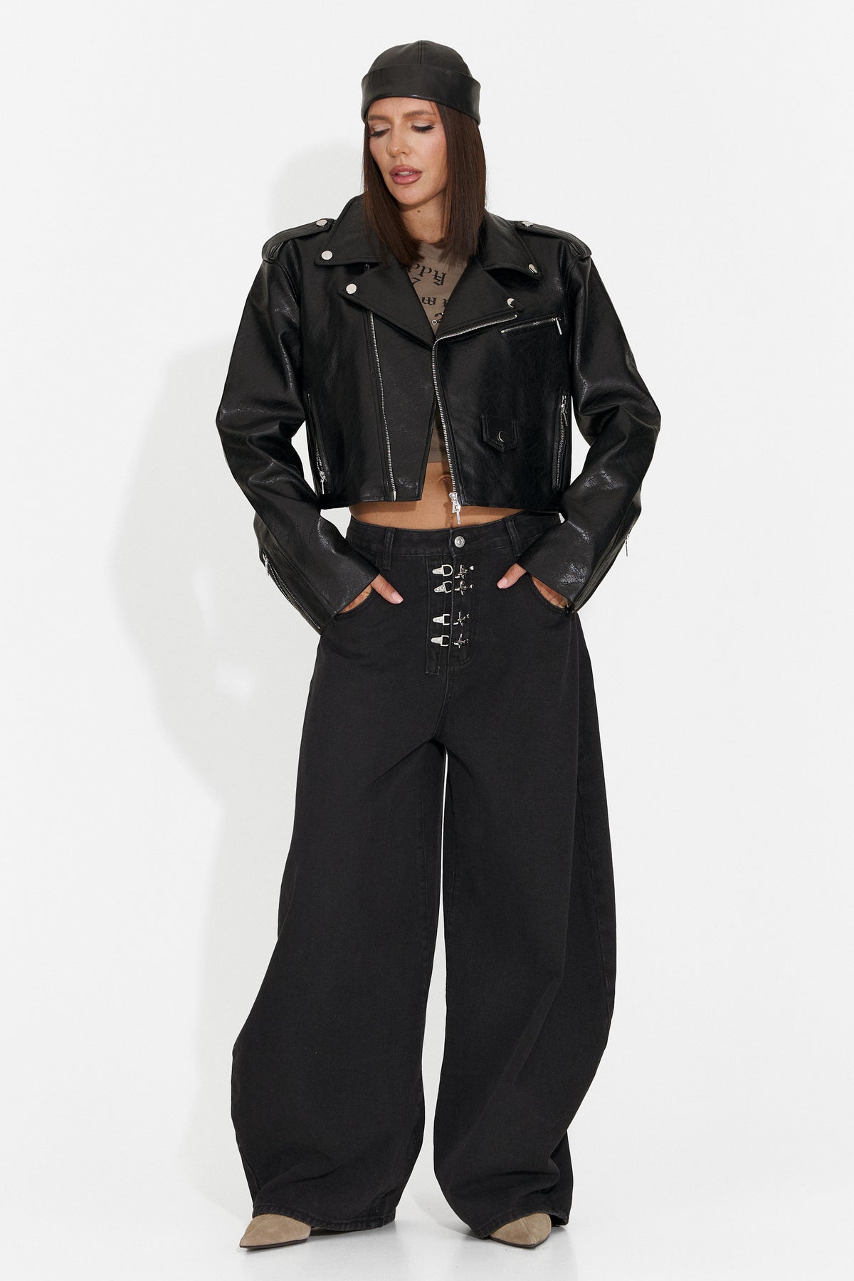 Jacheta casual neagra Glimyra Bogas
