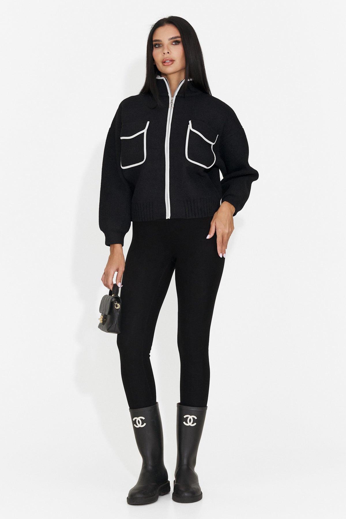 Jacheta casual neagra Hamilola Bogas
