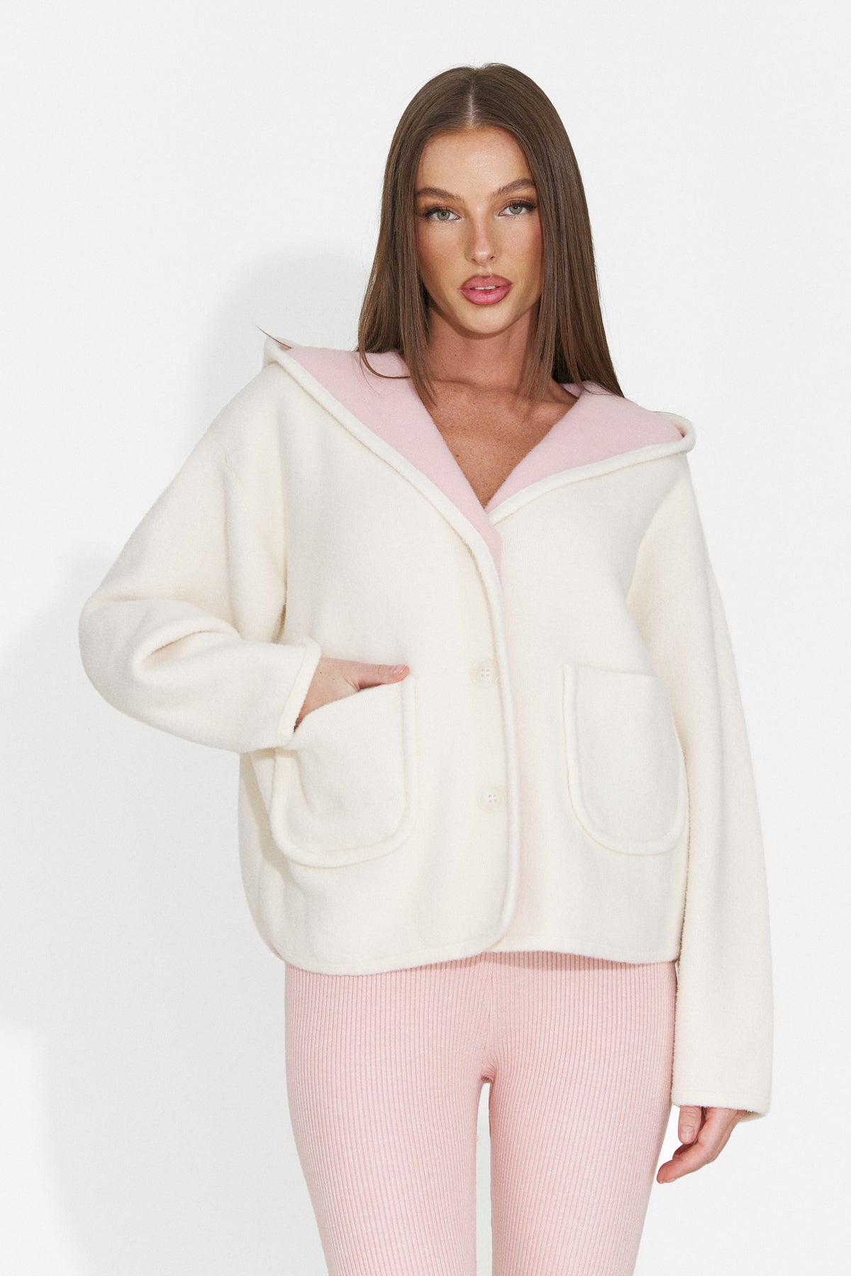 Jacheta casual roz Ratvesia Bogas