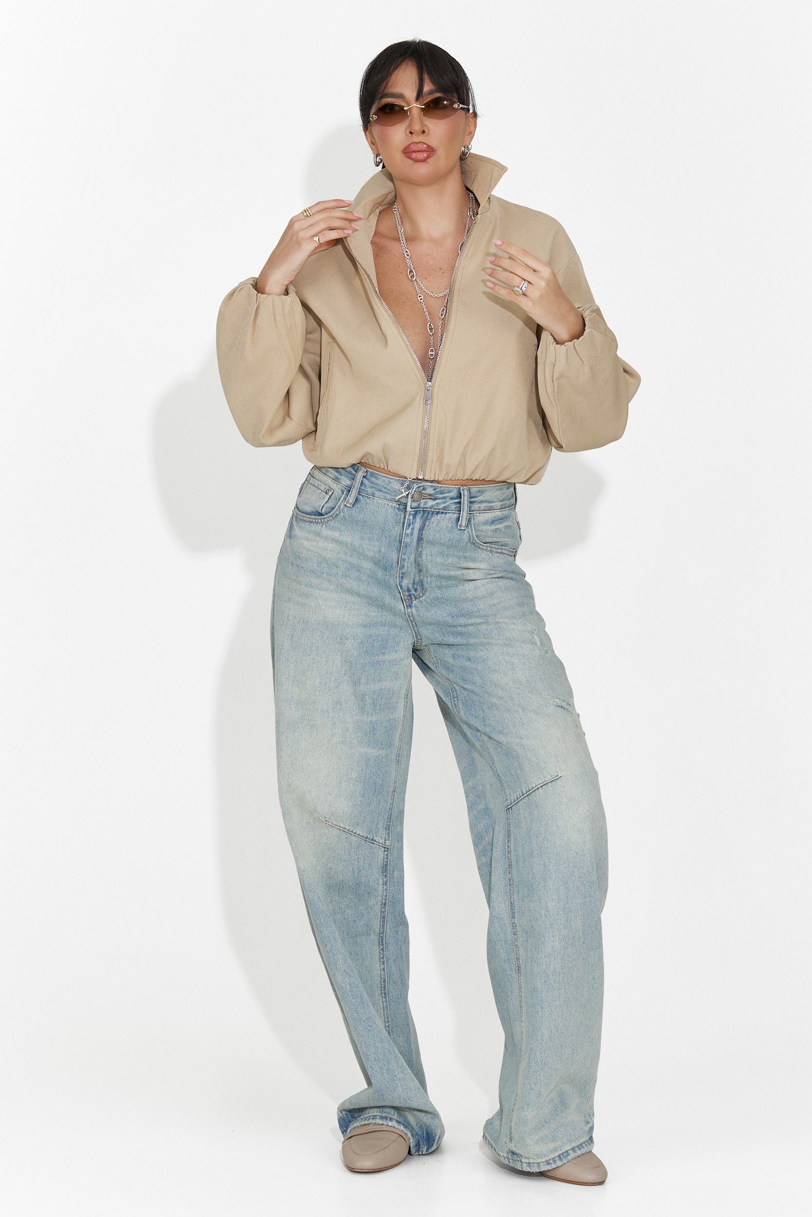 Giona Bogas Beżowa Damska Kurtka Casual