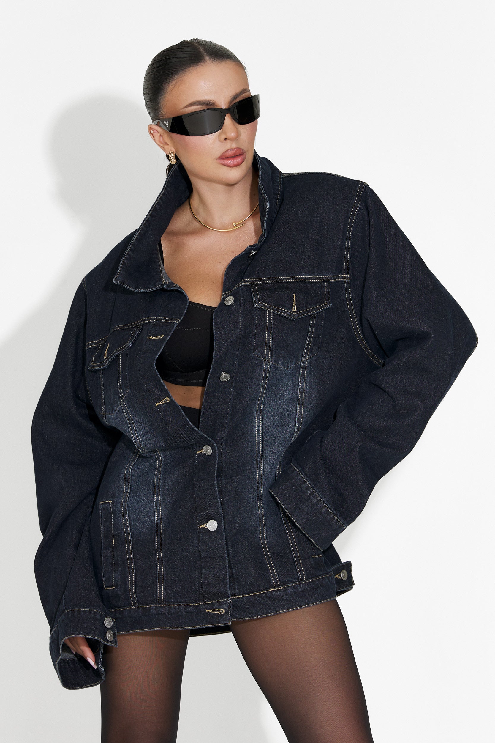 Granatowa, codzienna kurtka damska Hazelia Bogas