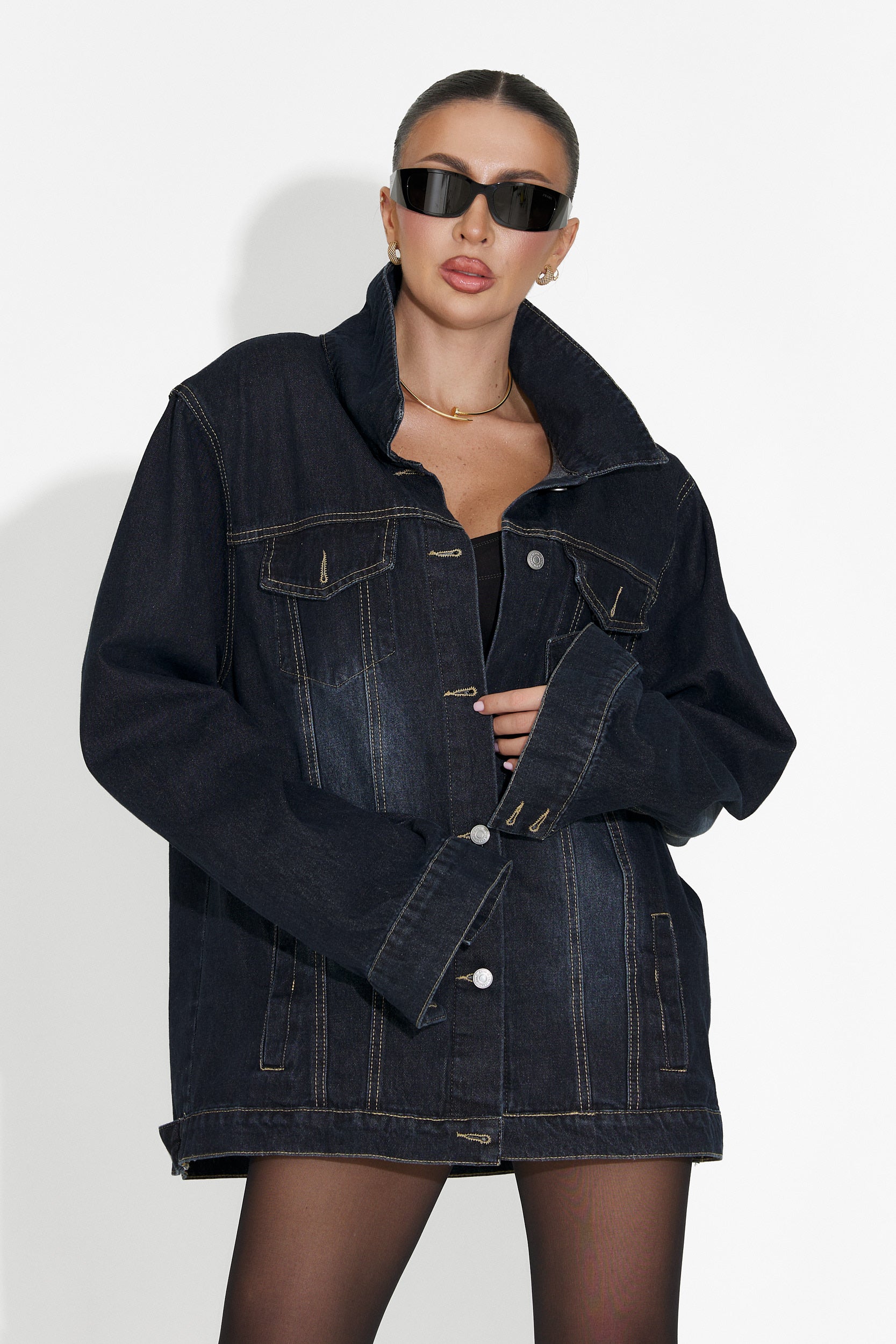 Granatowa, codzienna kurtka damska Hazelia Bogas