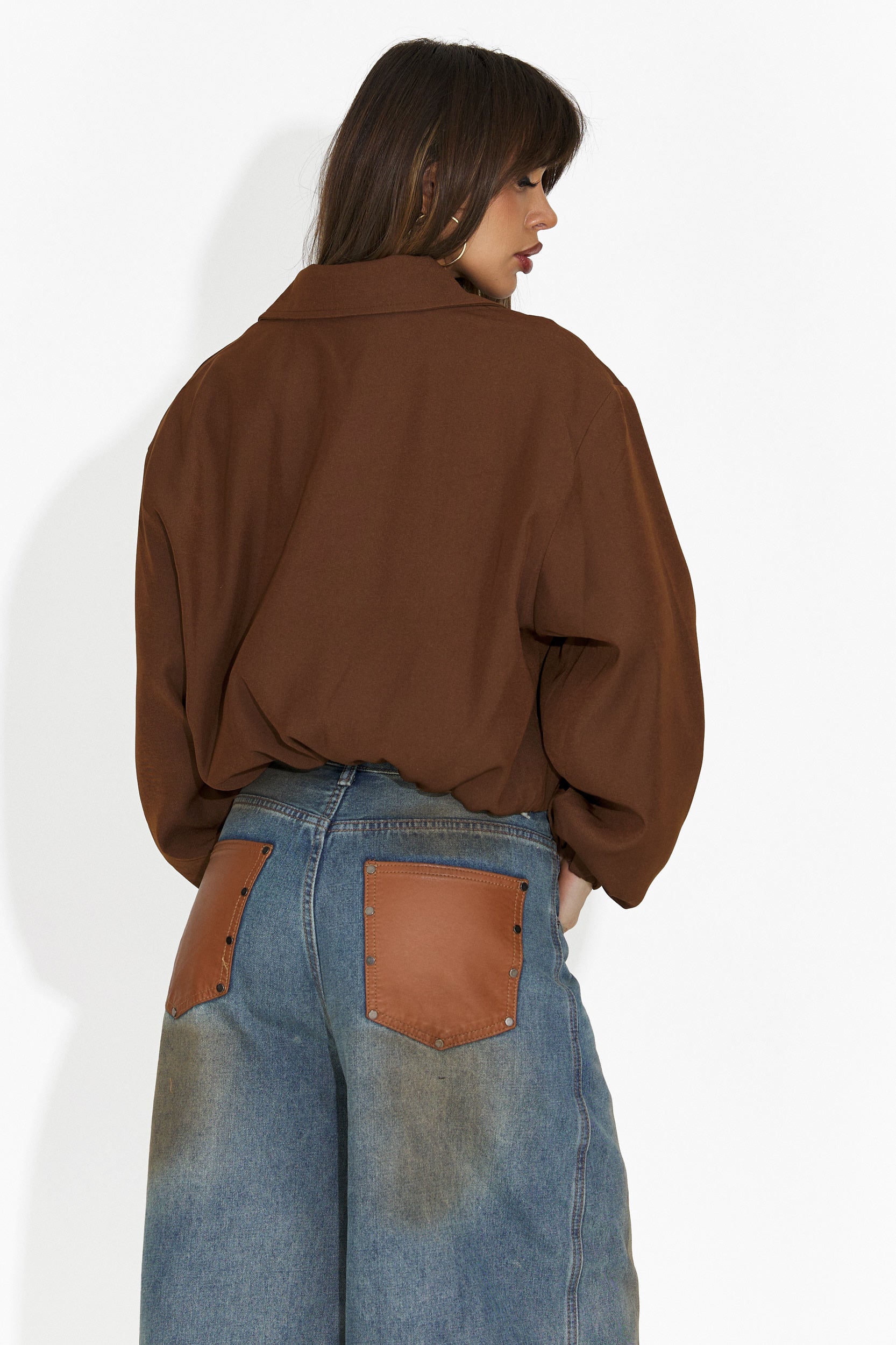 Codzienna Brązowa Kurtka Damska Giona Bogas