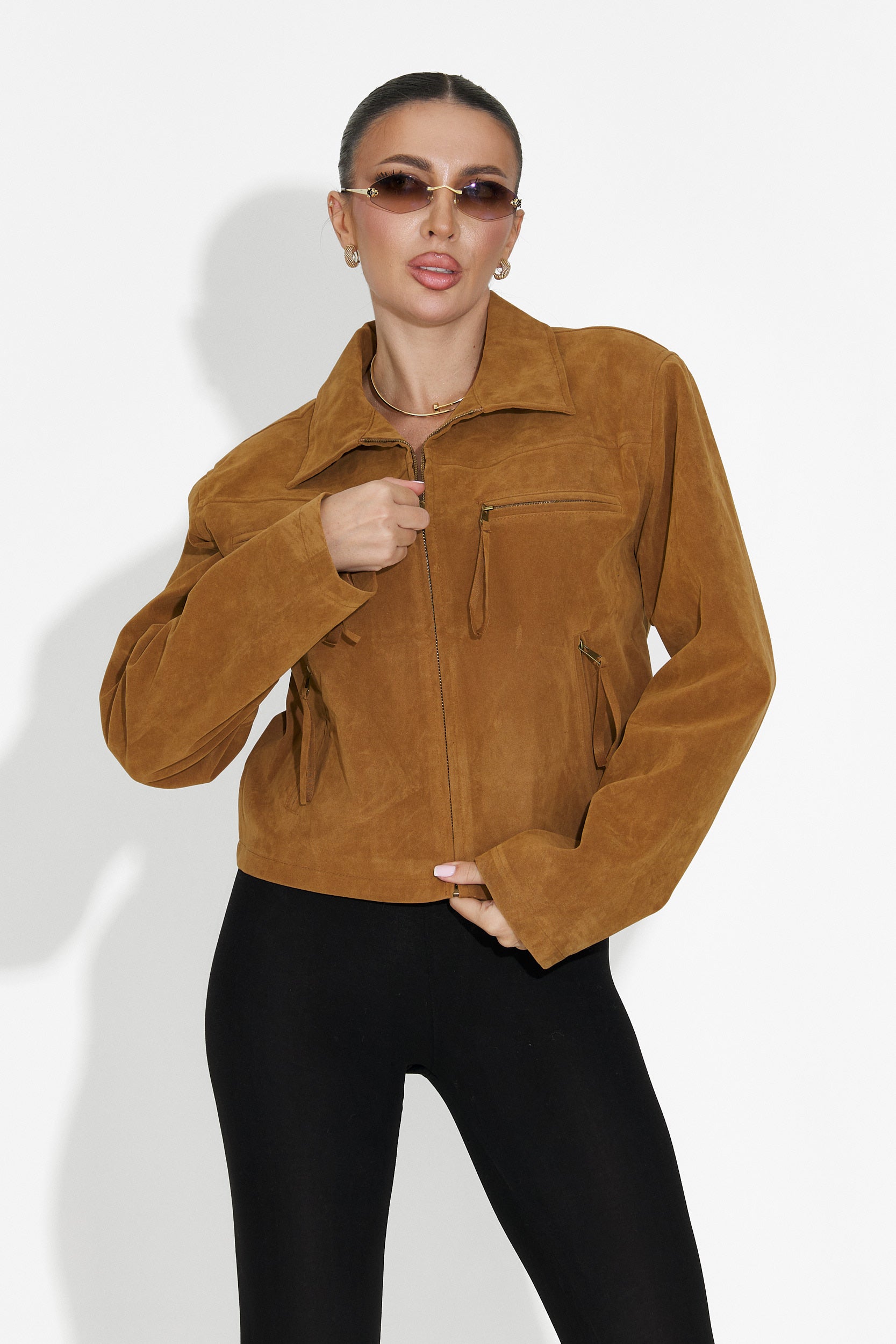 Marivora Bogas Casualna Brązowa Kurtka Damska