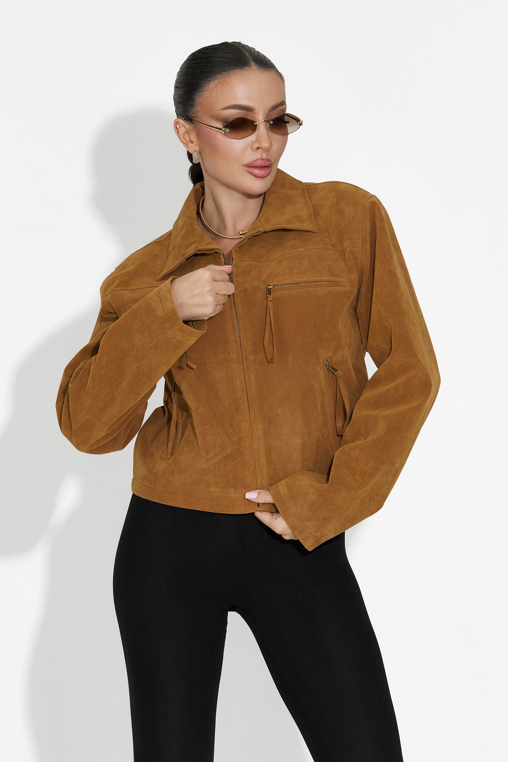 Marivora Bogas Casualna Brązowa Kurtka Damska