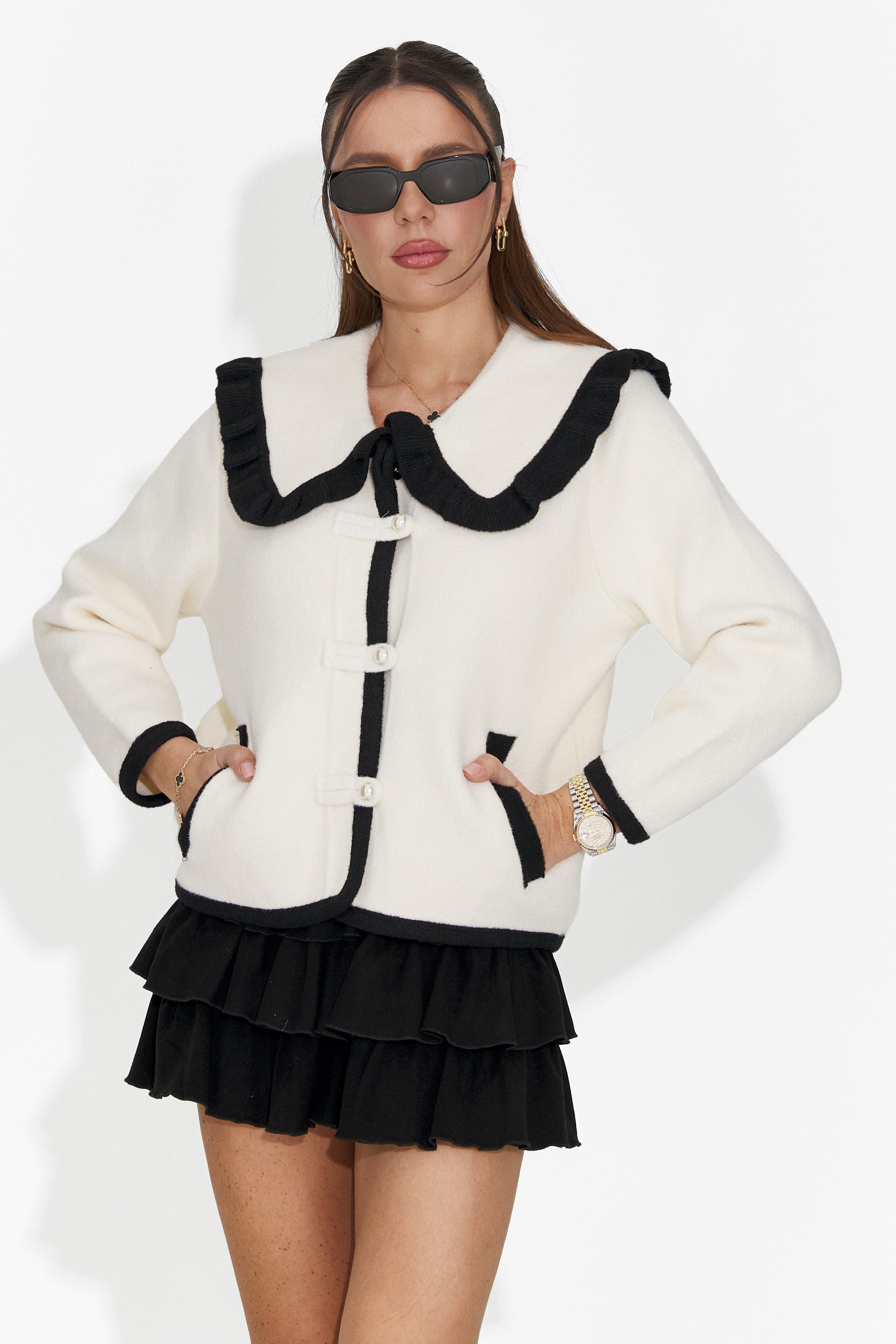 Elegancka Kremowa Damska Kurtka Aimea Bogas