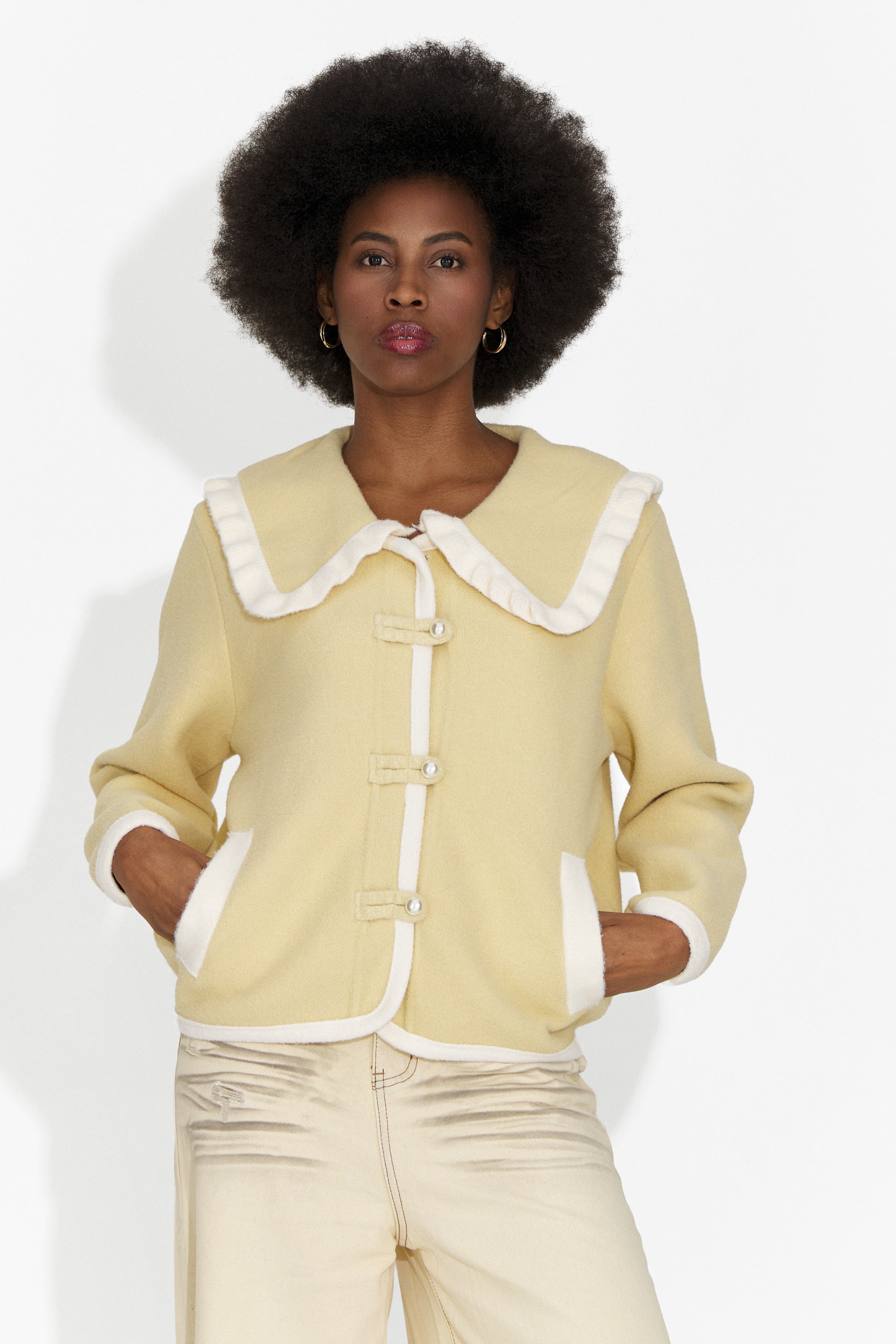 Elegancki Żółty Damski Kurtka Aimea Bogas