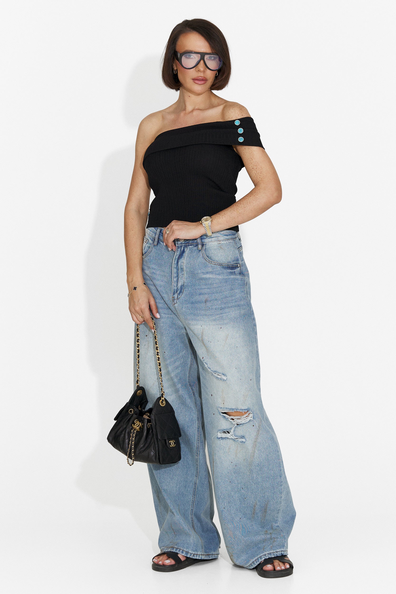 Maiou dama casual negru Aconite Bogas