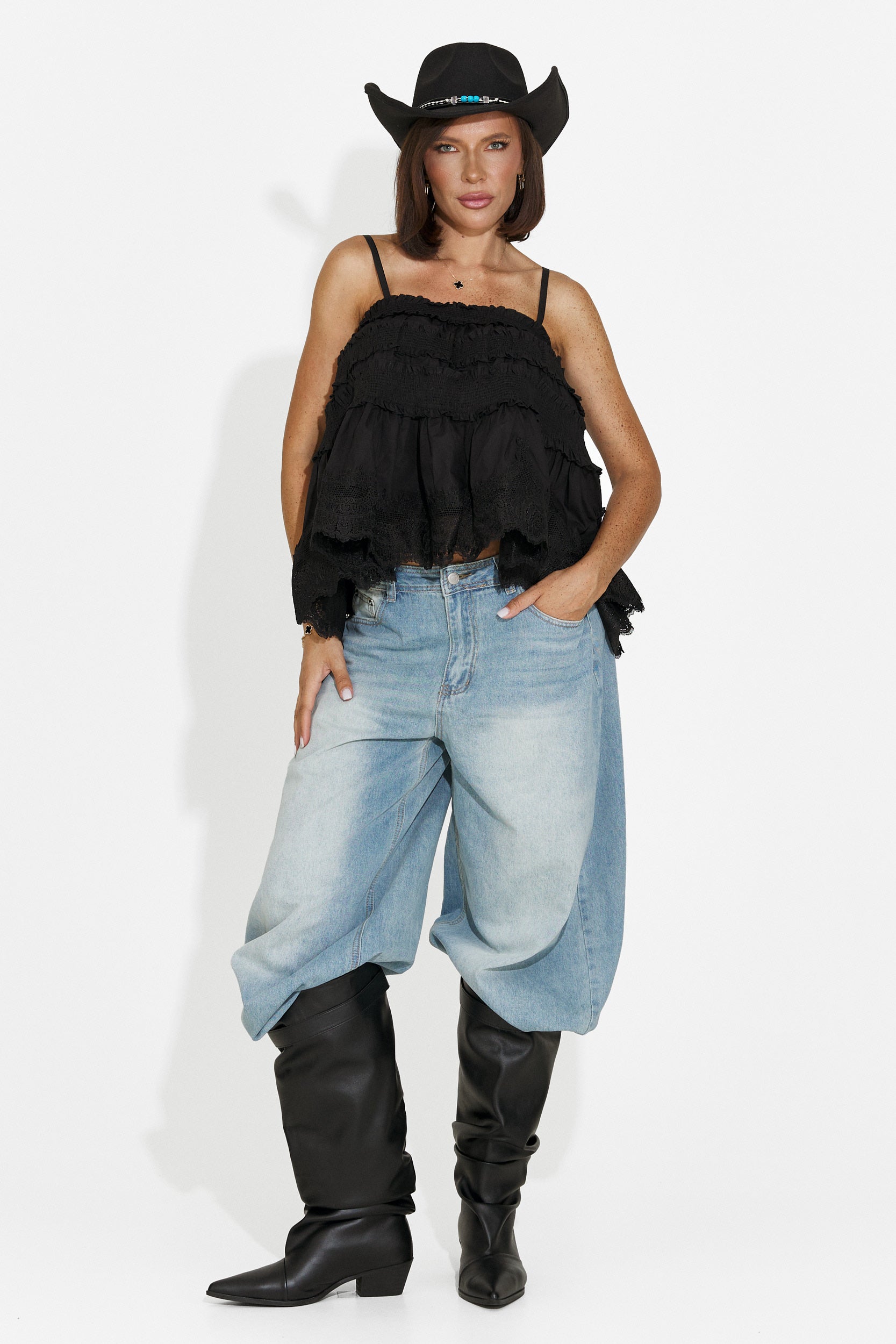 Top damski casual czarny Elodia Bogas